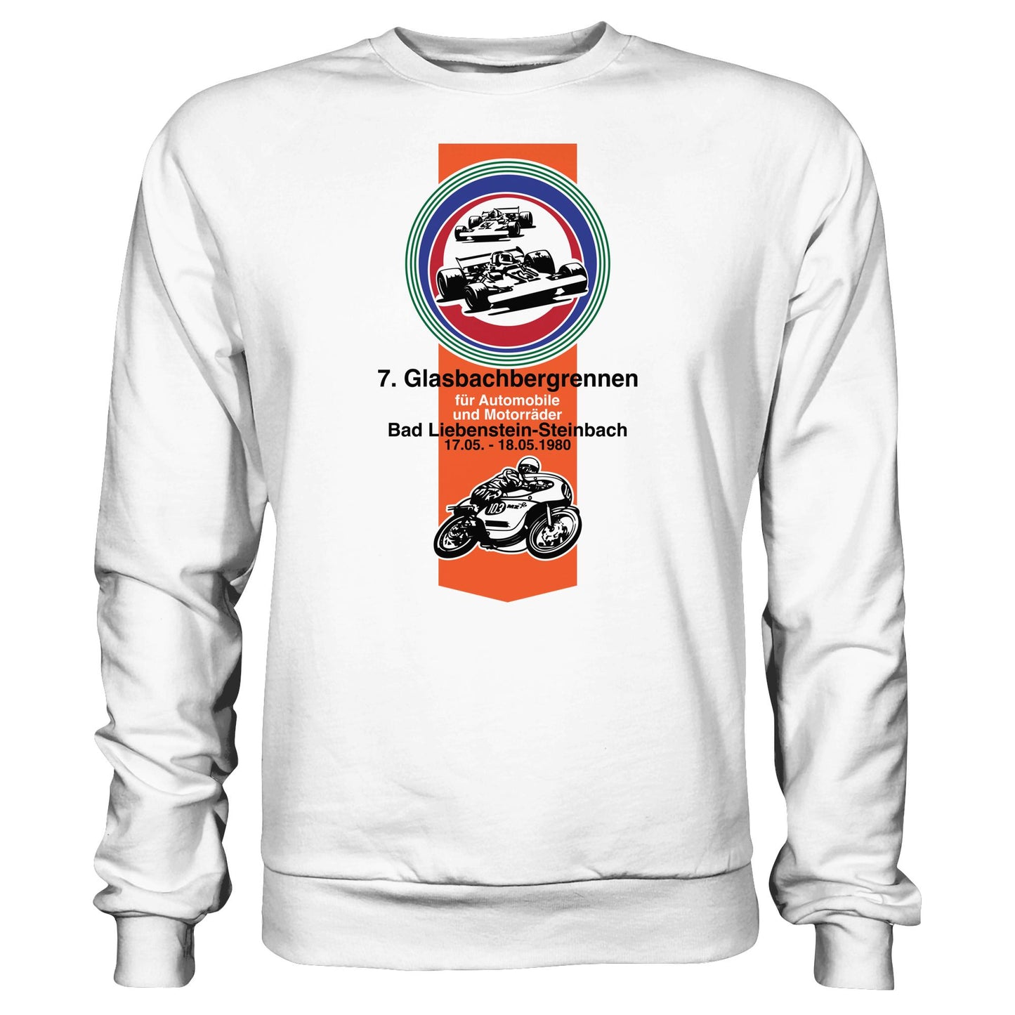DDR Ostalgie Pullover Unisex • GLASBACHBERGRENNEN BAD LIEBENSTEIN (ORIGINAL WIMPEL)