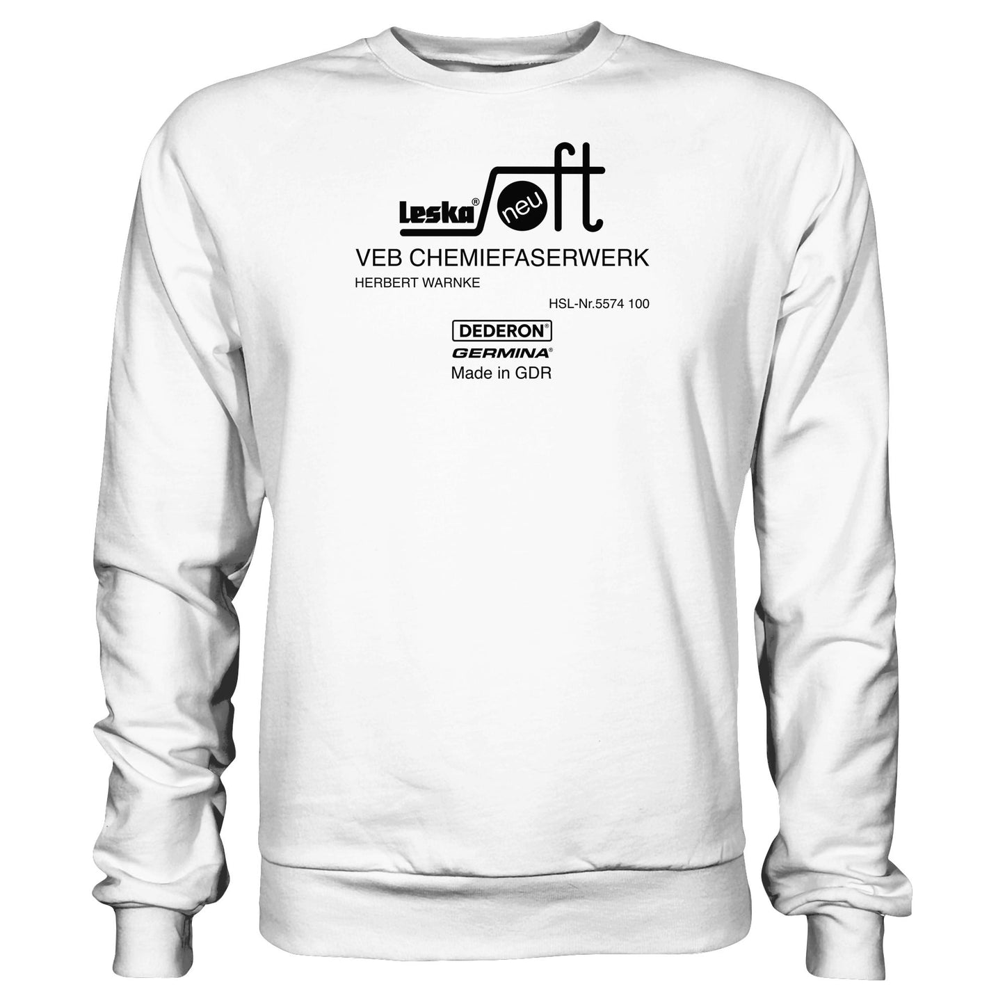 DDR Ostalgie Pullover Unisex • LESKA VEB CHEMIEFASERWERK HERBERT WARNKE - DEDERON, GERMINA