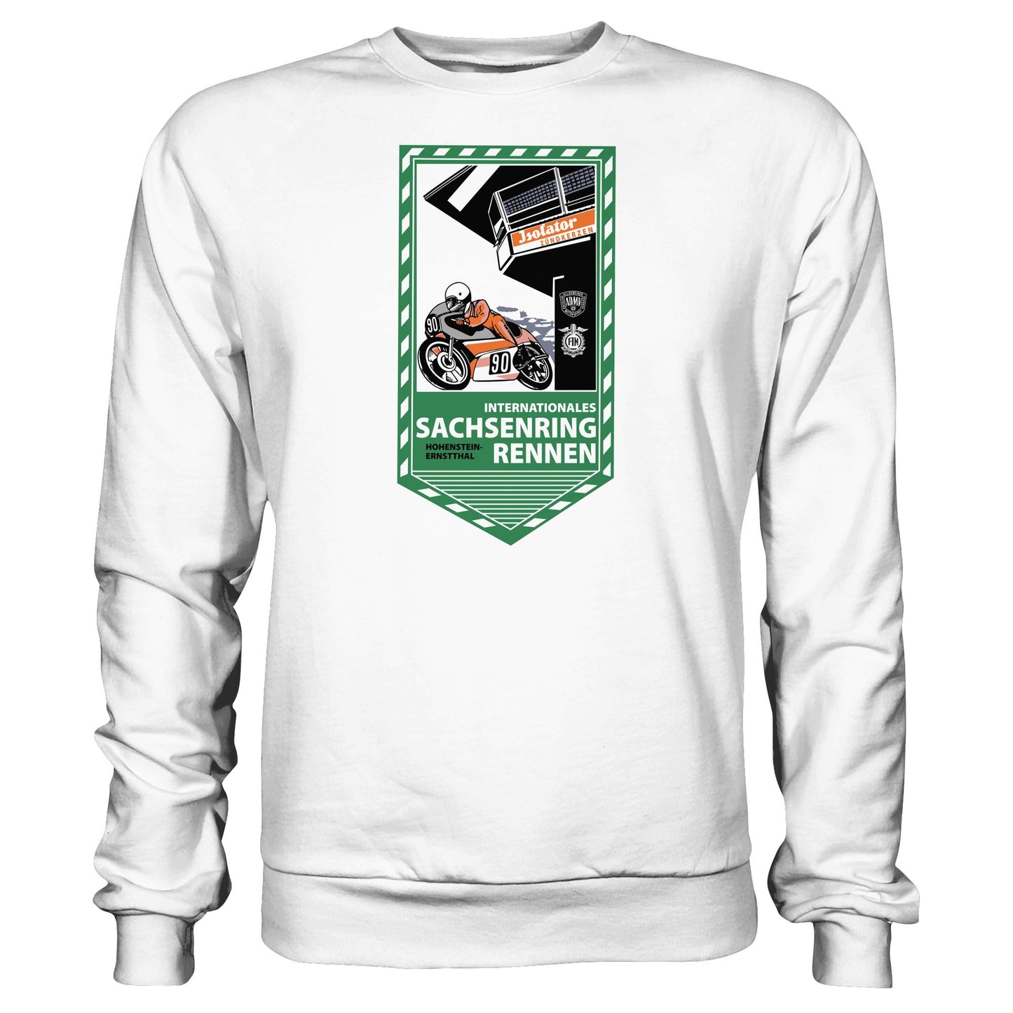DDR Ostalgie Pullover Unisex • SACHSENRING-RENNEN ZWICKAU 1990 (ORIGINAL-WIMPEL)