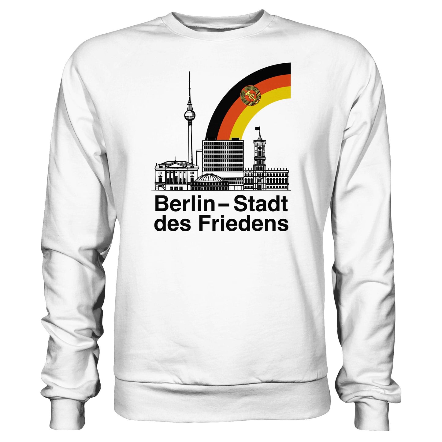 DDR Ostalgie Pullover Unisex • BERLIN - STADT DES FRIEDENS (ORIGINAL POSTSTEMPEL)