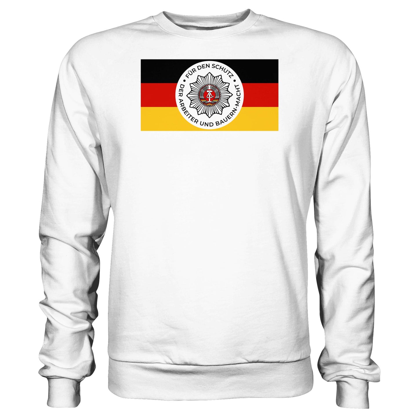 DDR Ostalgie Pullover Unisex • NVA - FÜR DEN SCHUTZ DER ARBEITER- UND BAUERNMACHT (ORIGINAL BANDEROLE)