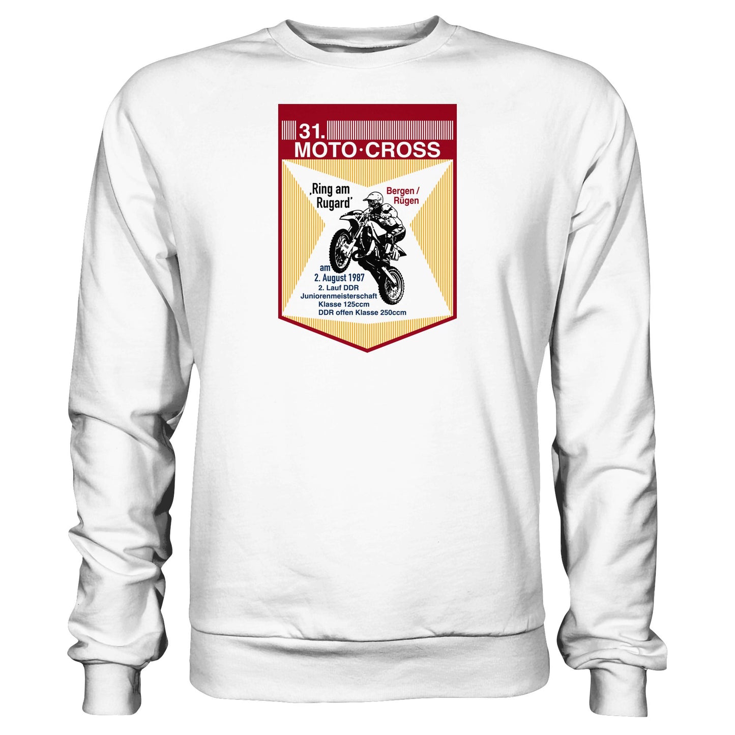 DDR Ostalgie Pullover Unisex • 31. MOTO-CROSS DDR-MEISTERSCHAFT - 1987 BERGEN RÜGEN