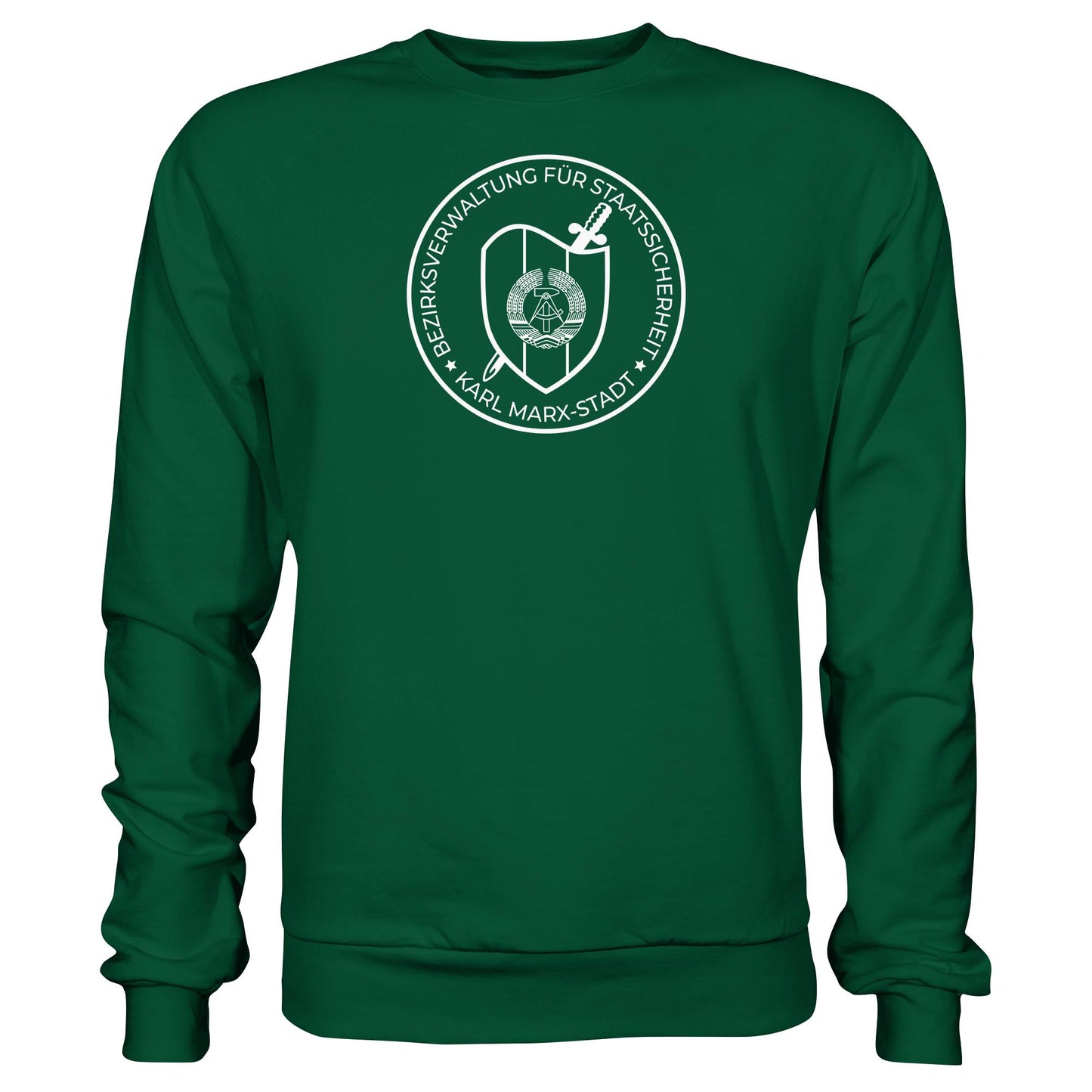 DDR Ostalgie Pullover Unisex • BEZIRKSVERWALTUNG STAATSSICHERHEIT KARL MARX STADT