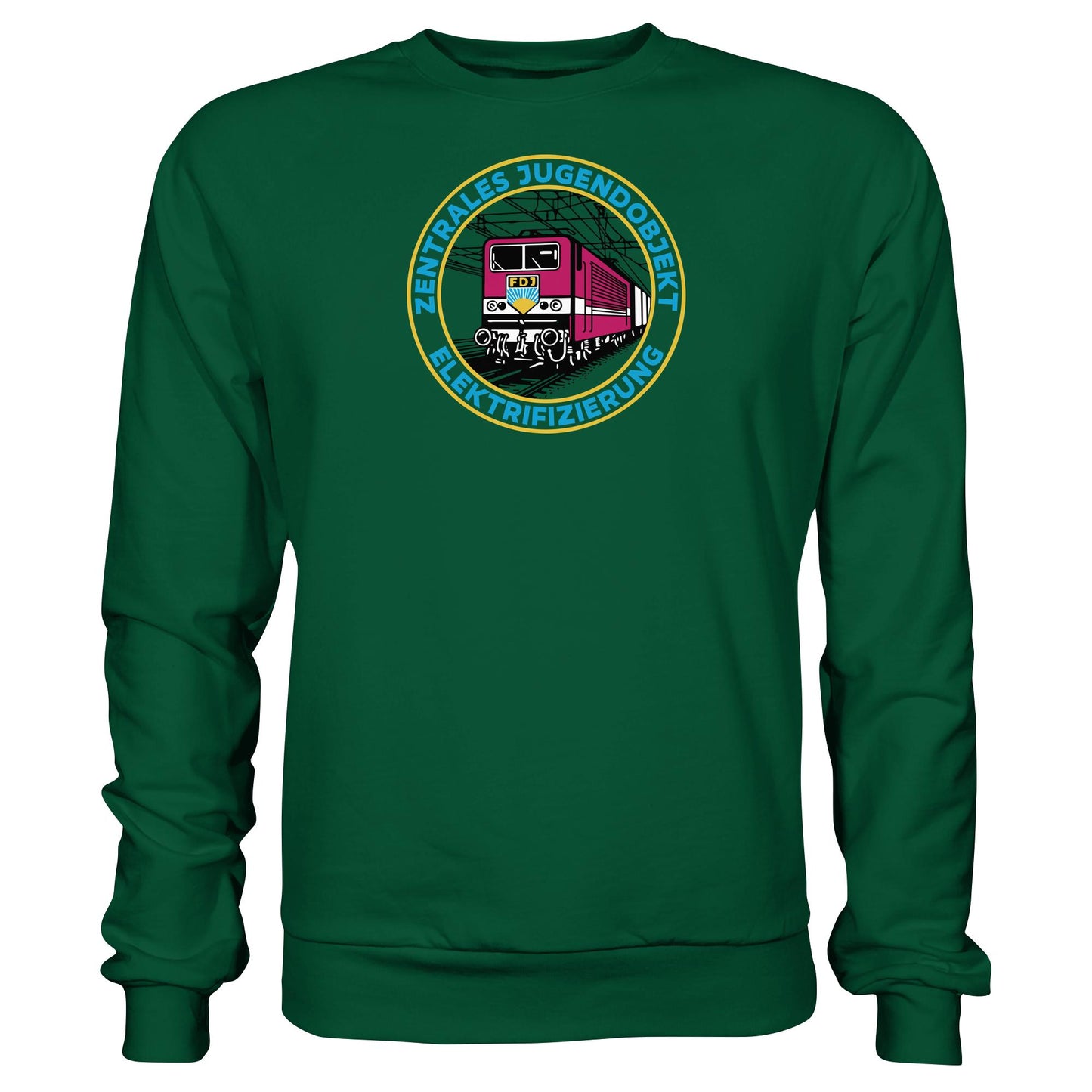 DDR Ostalgie Pullover Unisex • DR - FDJ ZENTRALES JUGENDOBJEKT ELEKTRIFIZIERUNG