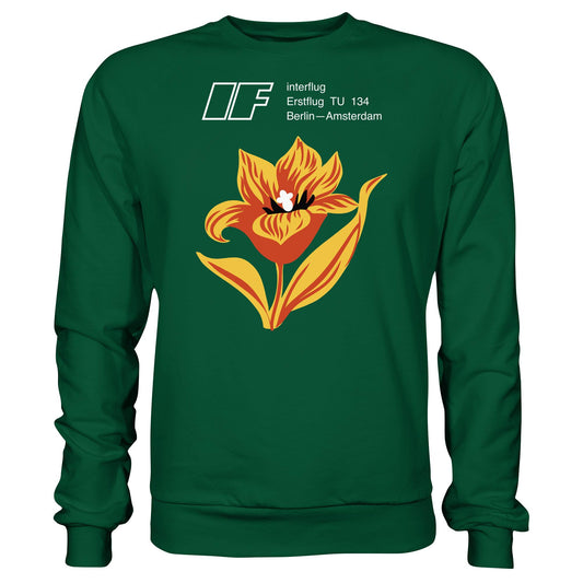 DDR Ostalgie Pullover Unisex • INTERFLUG BERLIN - AMSTERDAM (ORIGINAL SONDERSTEMPEL)