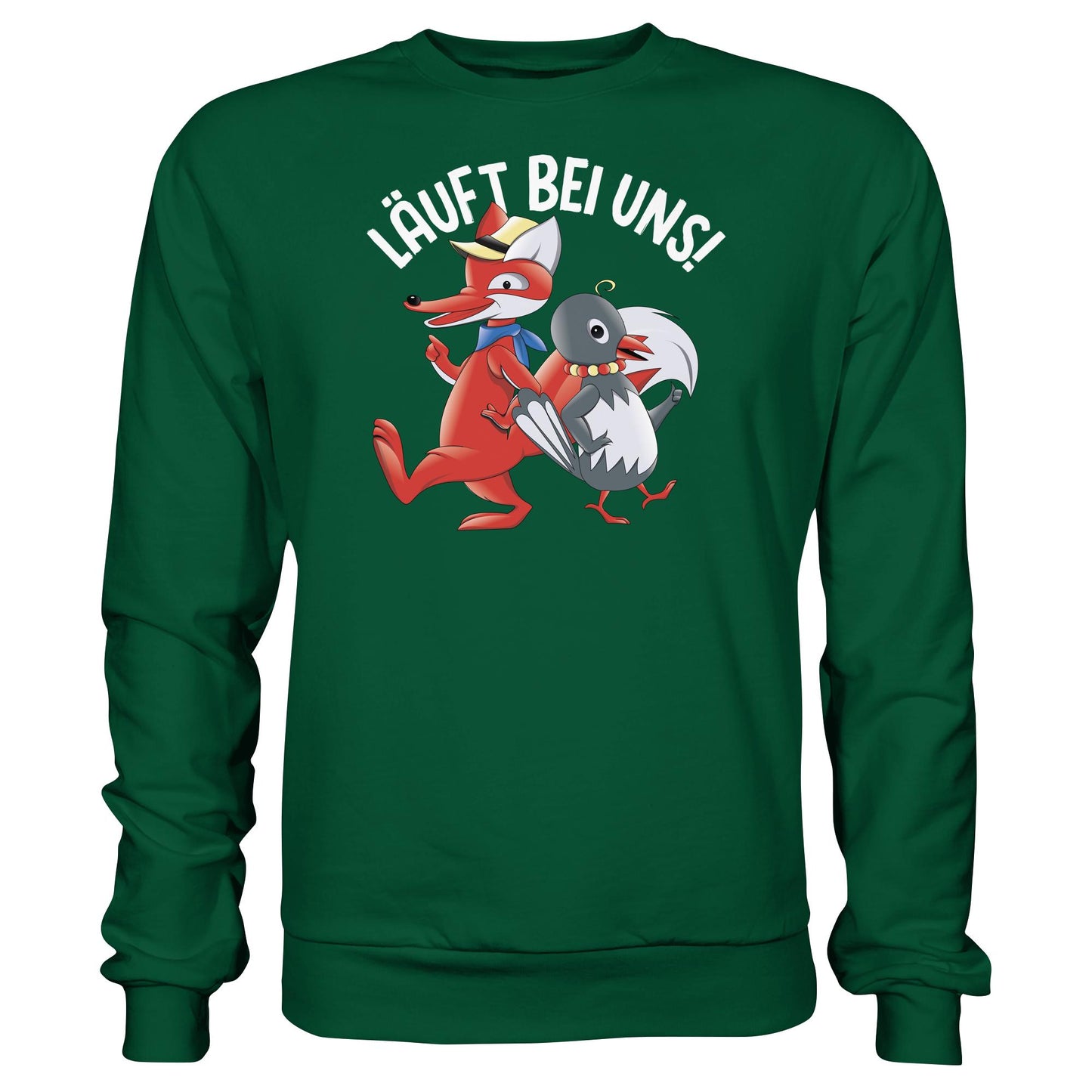 DDR Ostalgie Pullover Unisex • UNSER SANDMÄNNCHEN - HERR FUCHS & FRAU ELSTER, LÄUFT BEI UNS!