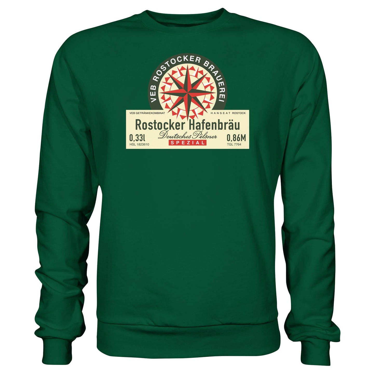 DDR Ostalgie Pullover Unisex • VEB GETRÄNKEKOMBINAT HANSEAT ROSTOCK - HAFENBRÄU