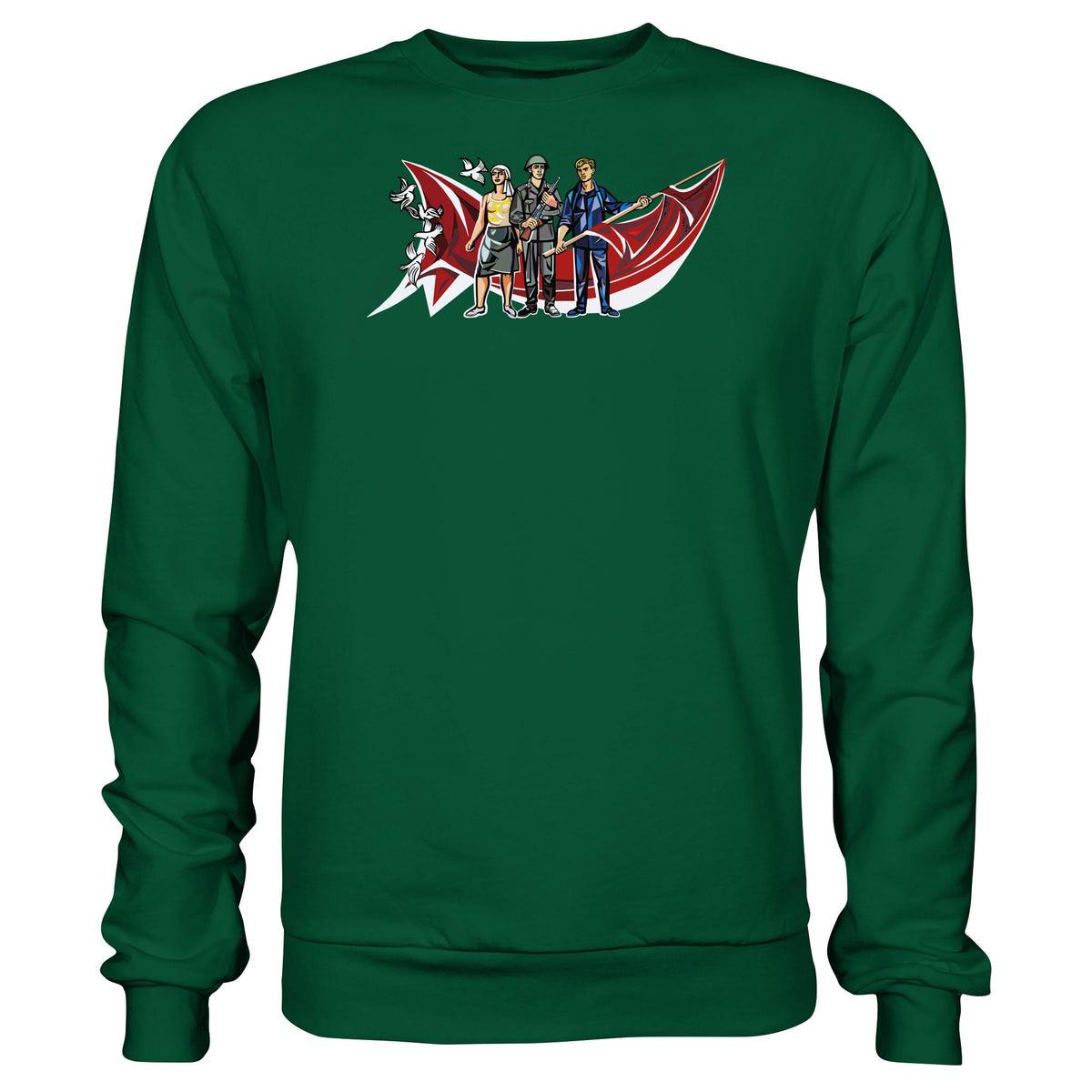 WALTER WOMACKA - BÄUERIN, NVA-SOLDAT & ARBEITER (MOSAIK HAUS DES LEHRERS, 1964) | DDR Ostalgie Pullover Unisex