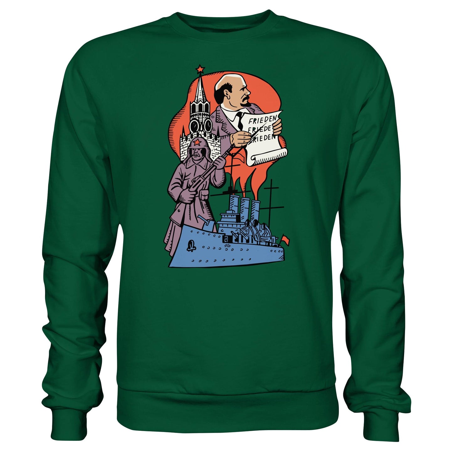 DDR Ostalgie Pullover Unisex • JAHRESTAG OKTOBERREVOLUTION 1917 (ORIGINAL POSTSTEMPEL)
