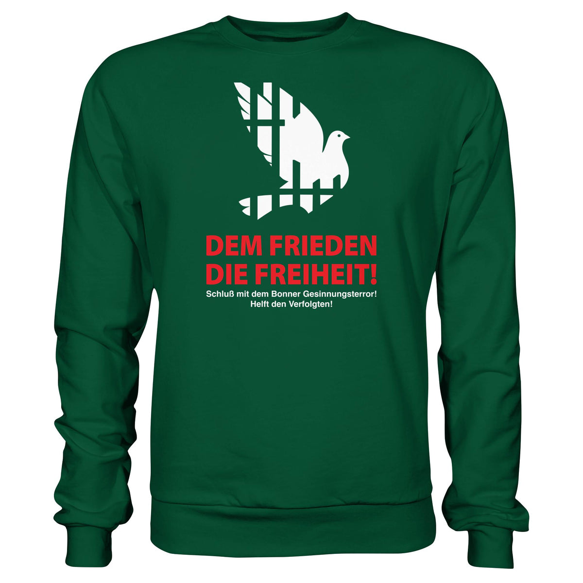 DDR Ostalgie Pullover Unisex • DEM FRIEDEN DIE FREIHEIT! (ORIGINAL-PLAKAT)
