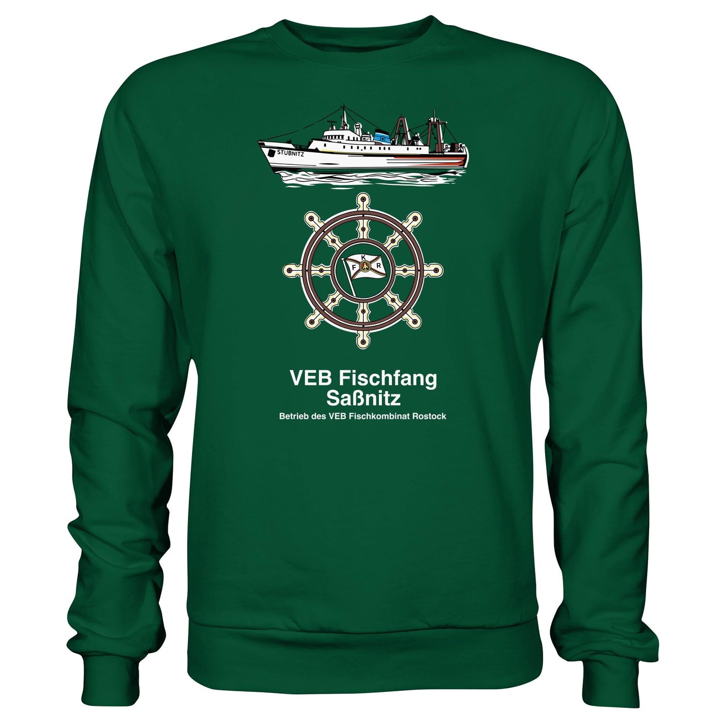 DDR Ostalgie Pullover Unisex • VEB FISCHFANG SASSNITZ