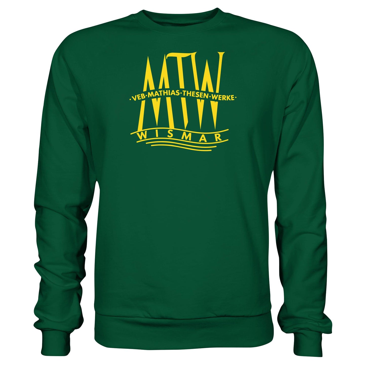 DDR Ostalgie Pullover Unisex • MATHIAS-THESEN-WERKE WISMAR (LOGO 1946)
