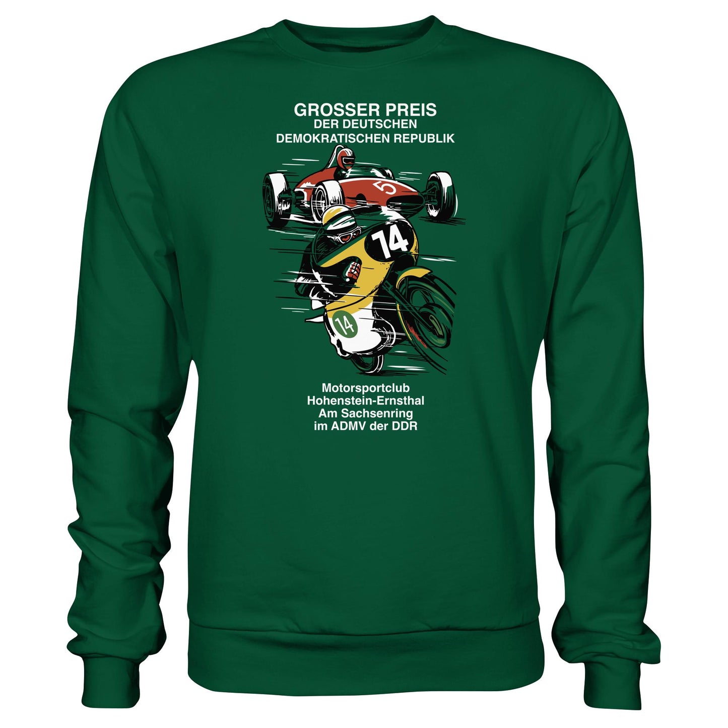DDR Ostalgie Pullover Unisex • MOTORSPORT HOHENSTEIN-ERNSTHAL - GROSSER PREIS DER DDR