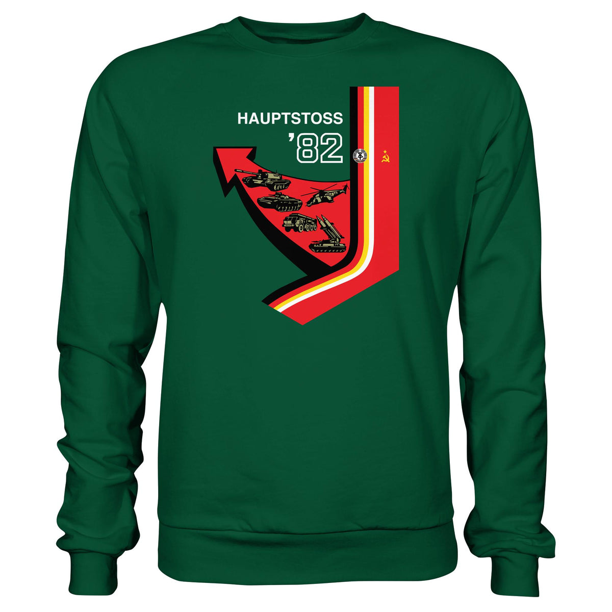 DDR Ostalgie Pullover Unisex • MANÖVER HAUPTSTOSS 1982 (ORIGINAL-PLAKAT)