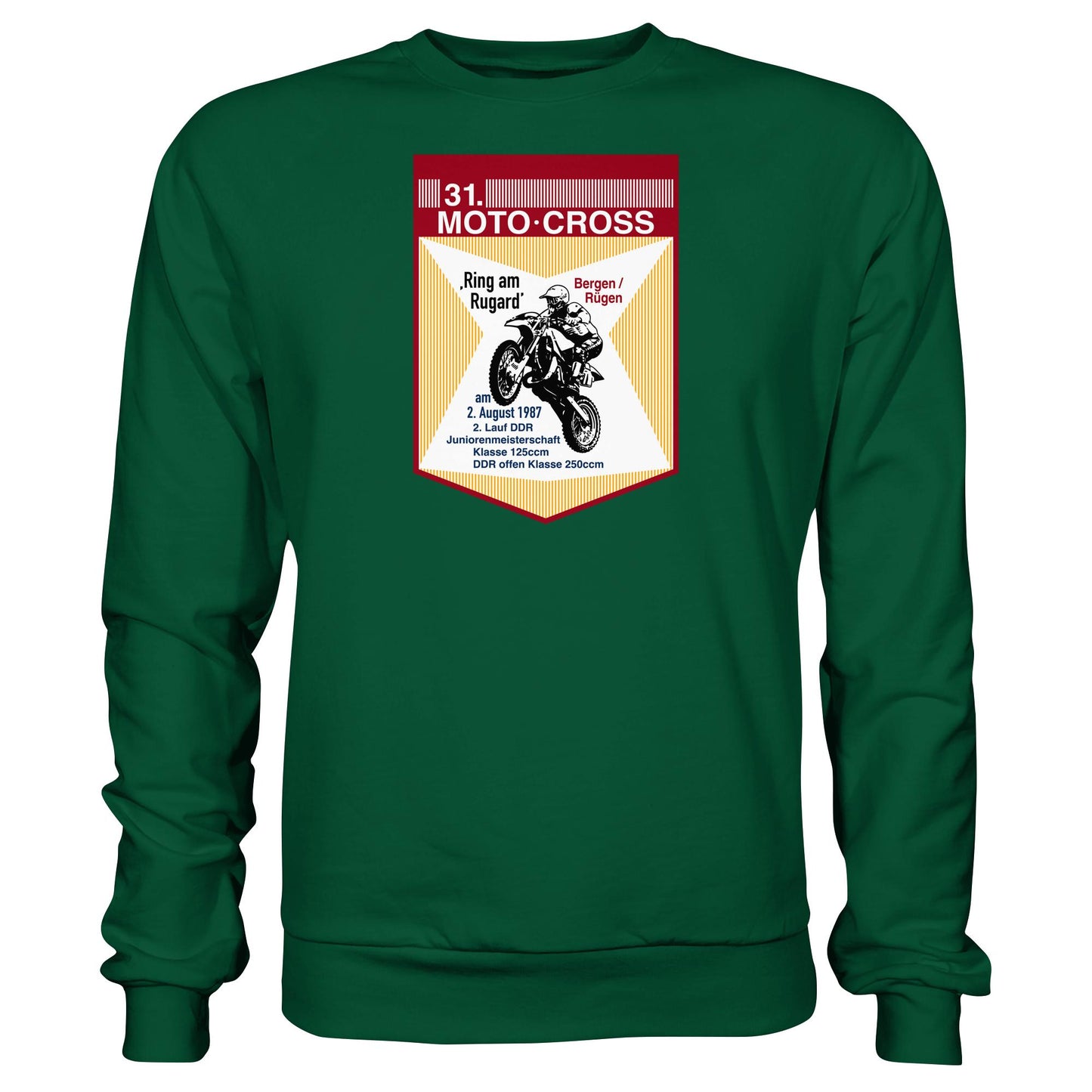 DDR Ostalgie Pullover Unisex • 31. MOTO-CROSS DDR-MEISTERSCHAFT - 1987 BERGEN RÜGEN