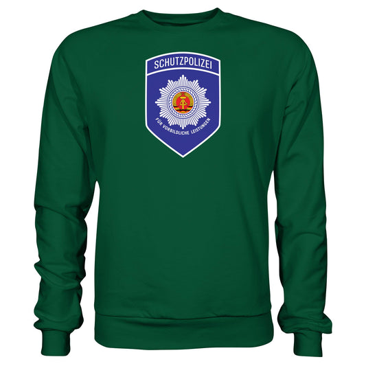 DDR Ostalgie Pullover Unisex • SCHUTZPOLIZEI - FÜR VORBILDLICHE LEISTUNGEN (ORIGINAL-AUFNÄHER)