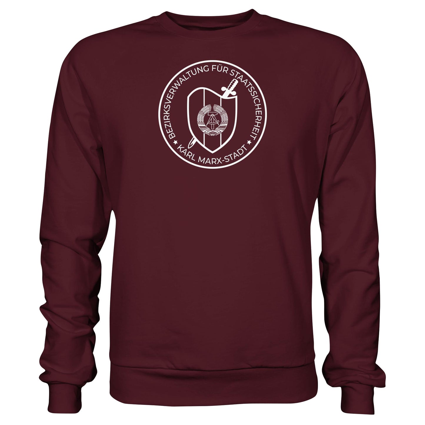 DDR Ostalgie Pullover Unisex • BEZIRKSVERWALTUNG STAATSSICHERHEIT KARL MARX STADT