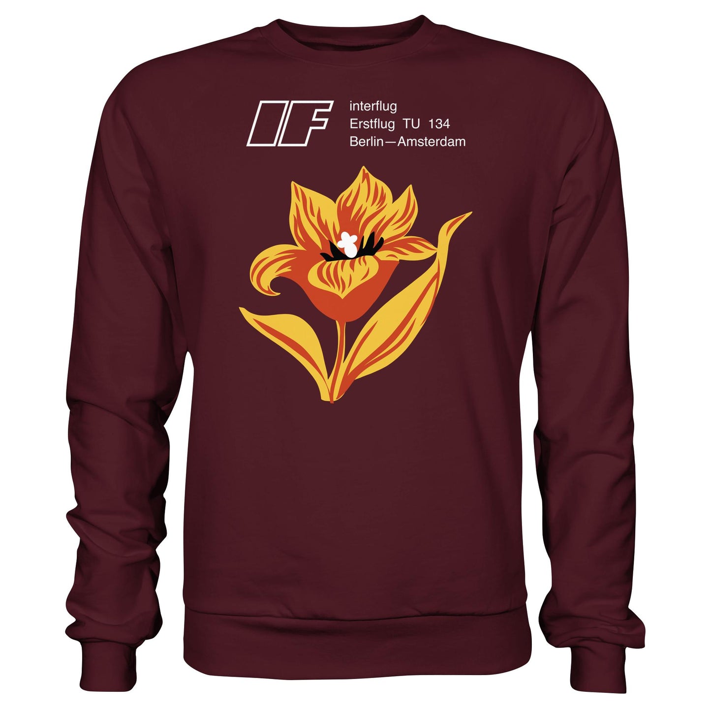 DDR Ostalgie Pullover Unisex • INTERFLUG BERLIN - AMSTERDAM (ORIGINAL SONDERSTEMPEL)