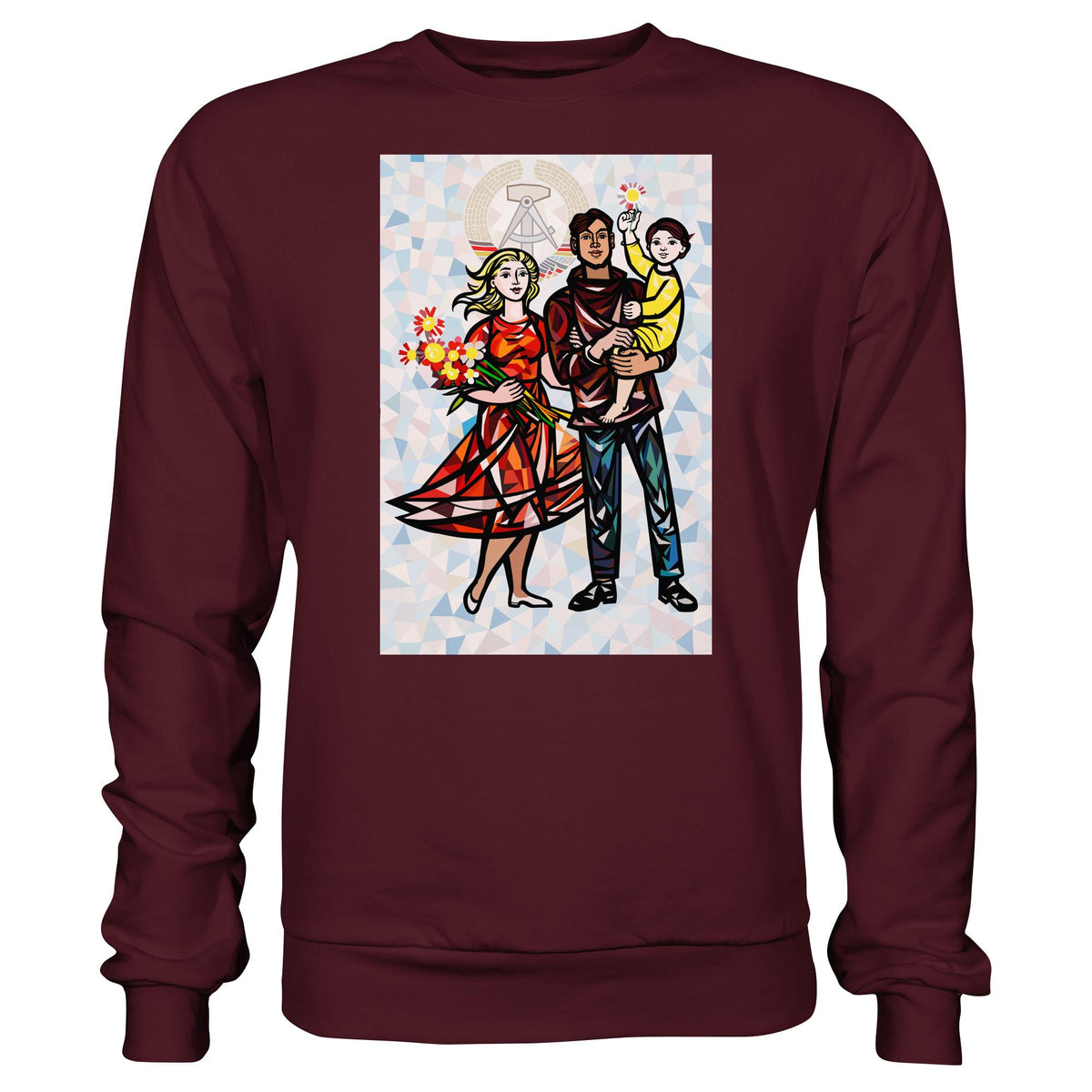 DDR Ostalgie Pullover Unisex • WALTER WOMACKA - UNSERE FAMILIE mit Hintergrund (STAATSRATSGEBÄUDE, Aus der Geschichte der Deutschen Arbeiterbewegung, 1964)