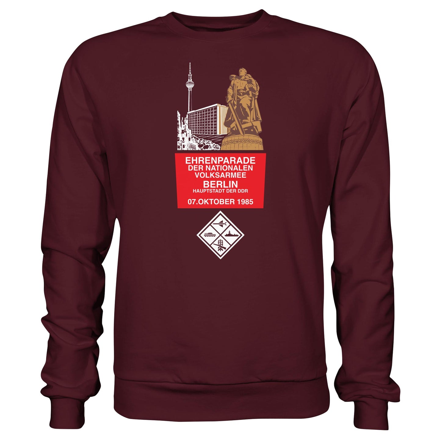 DDR Ostalgie Pullover Unisex • EHRENPARADE DER NVA, 1985 BERLIN (ORIGINALWIMPEL)