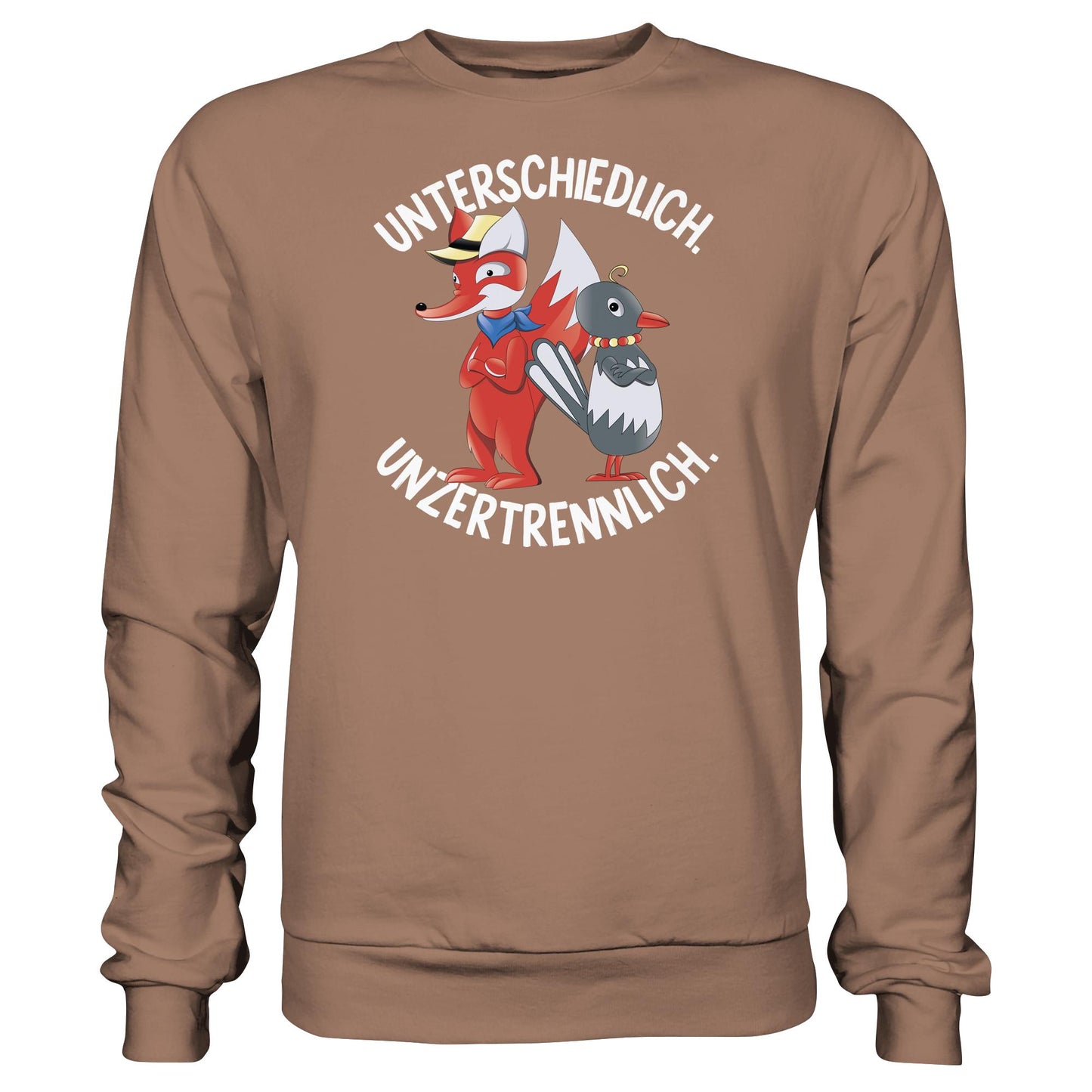 DDR Ostalgie Pullover Unisex • UNSER SANDMÄNNCHEN - HERR FUCHS & FRAU ELSTER, UNZERTRENNLICH