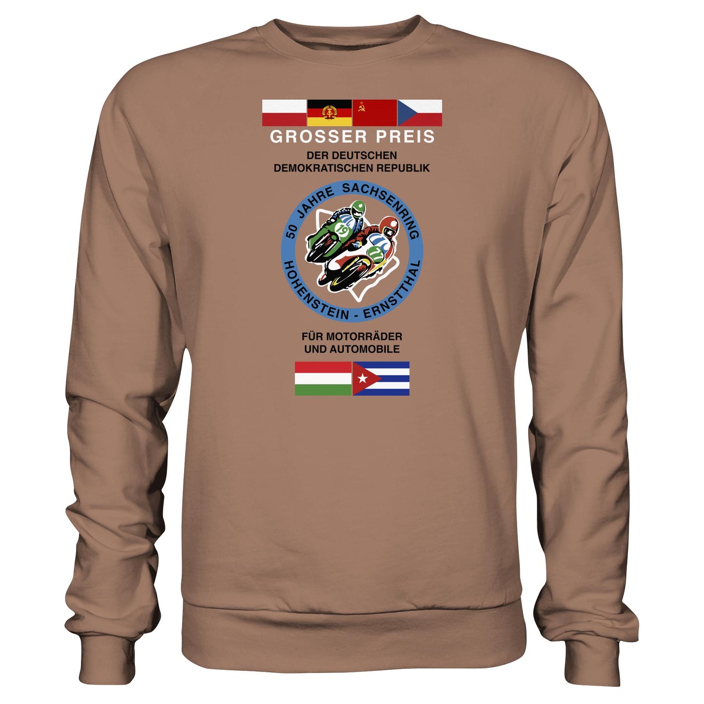 DDR Ostalgie Pullover Unisex • 50 JAHRE SACHSENRING - GROSSER PREIS DER DDR 1977