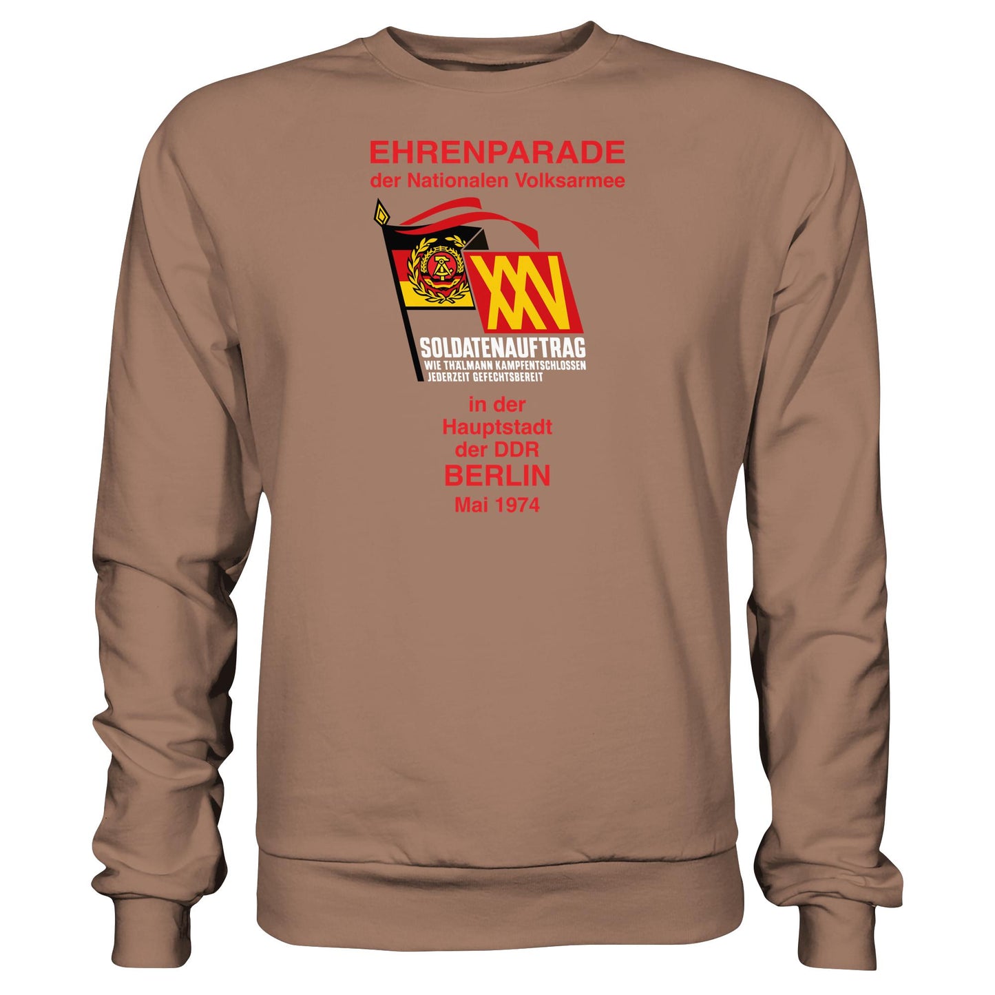 DDR Ostalgie Pullover Unisex • EHRENPARADE DER NVA, 1974 BERLIN (ORIGINALWIMPEL)