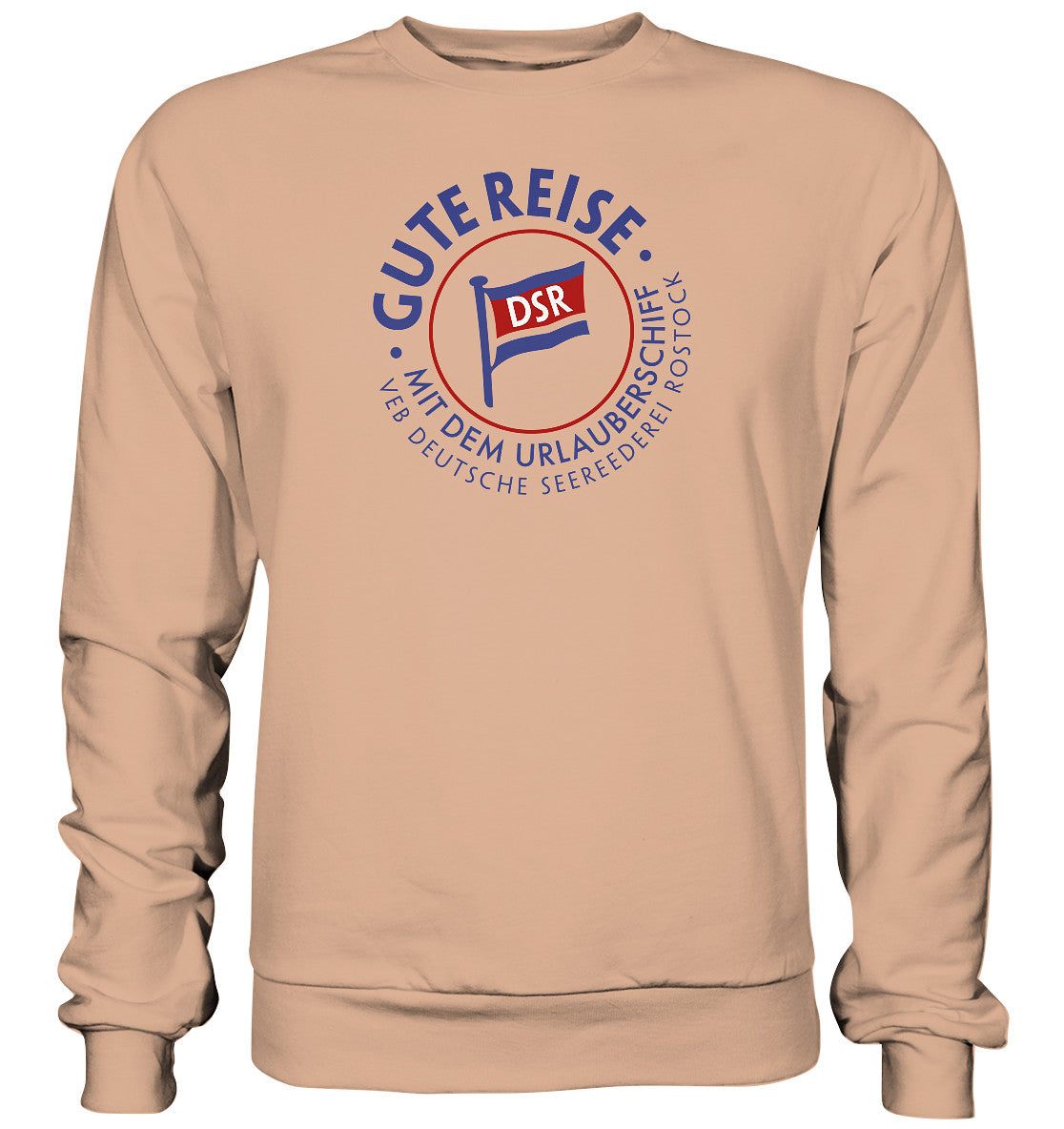 DDR Ostalgie Pullover Unisex • DSR GUTE REISE - VEB DEUTSCHE SEEREEDEREI - hell