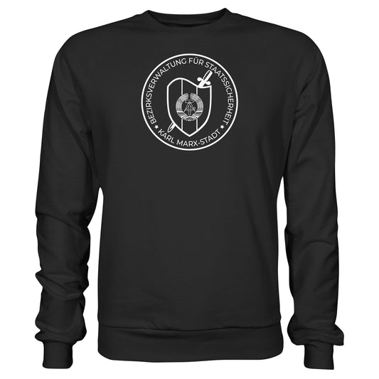 DDR Ostalgie Pullover Unisex • BEZIRKSVERWALTUNG STAATSSICHERHEIT KARL MARX STADT