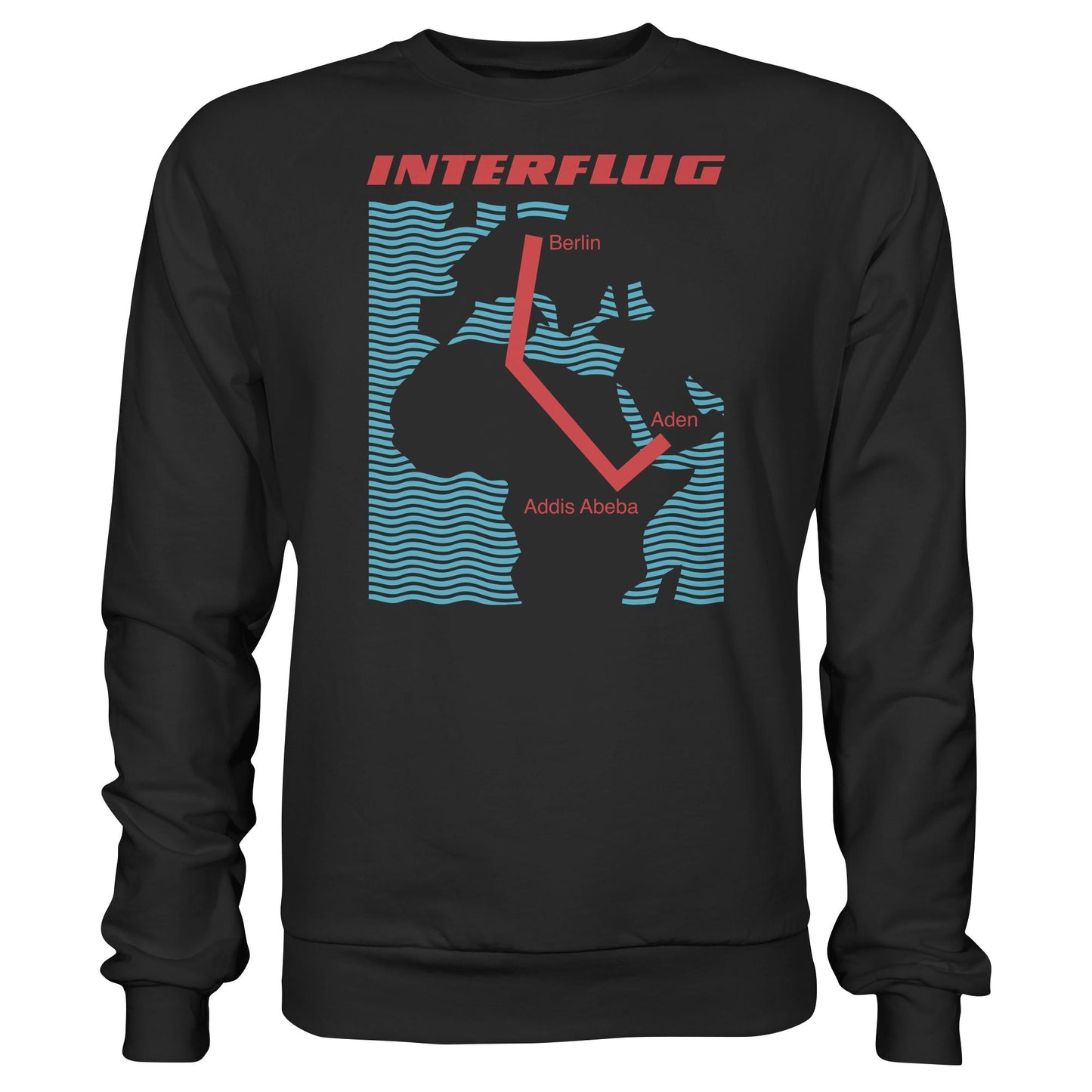 DDR Ostalgie Pullover Unisex • INTERFLUG BERLIN - ADDIS ABEBA (ORIGINAL SONDERSTEMPEL)