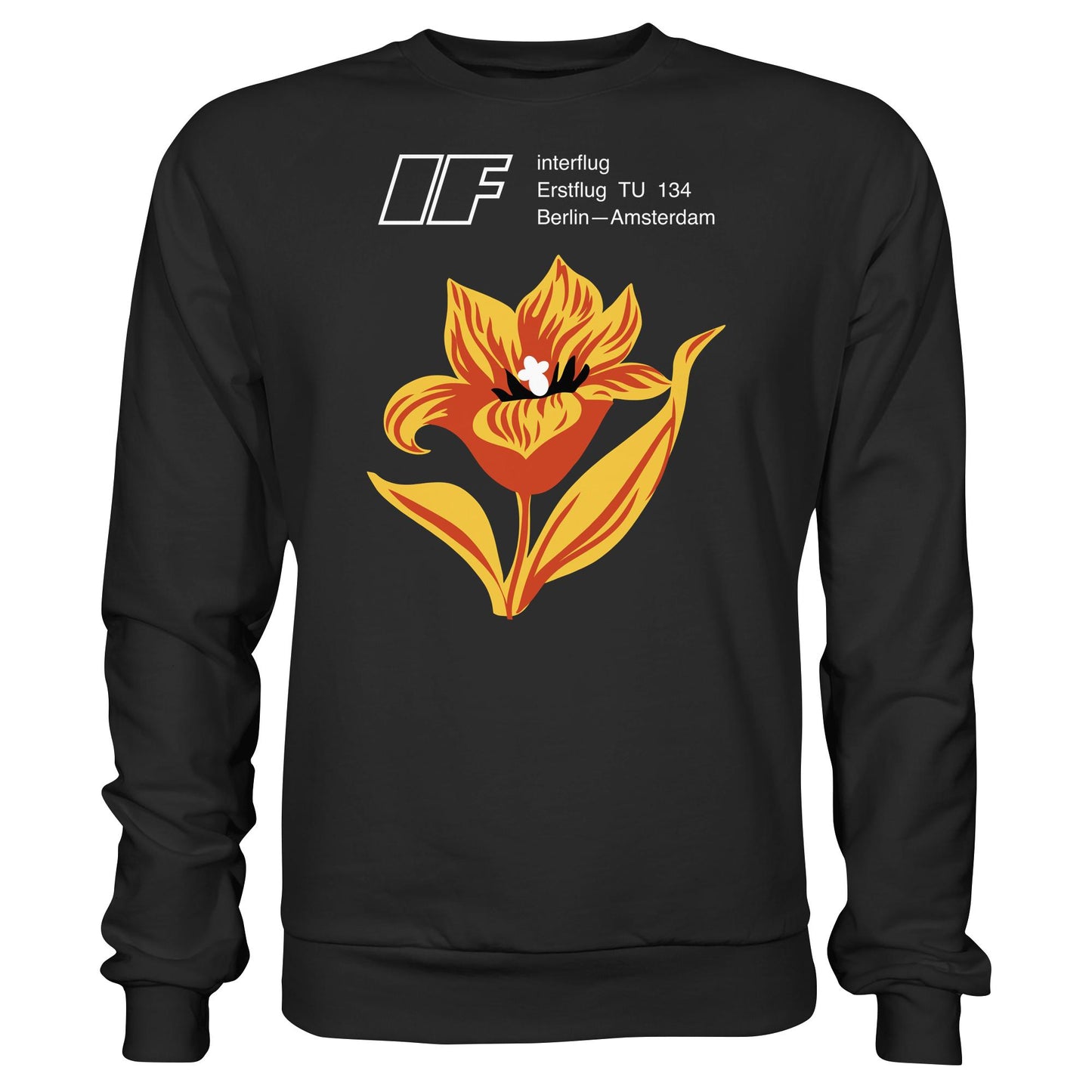 DDR Ostalgie Pullover Unisex • INTERFLUG BERLIN - AMSTERDAM (ORIGINAL SONDERSTEMPEL)