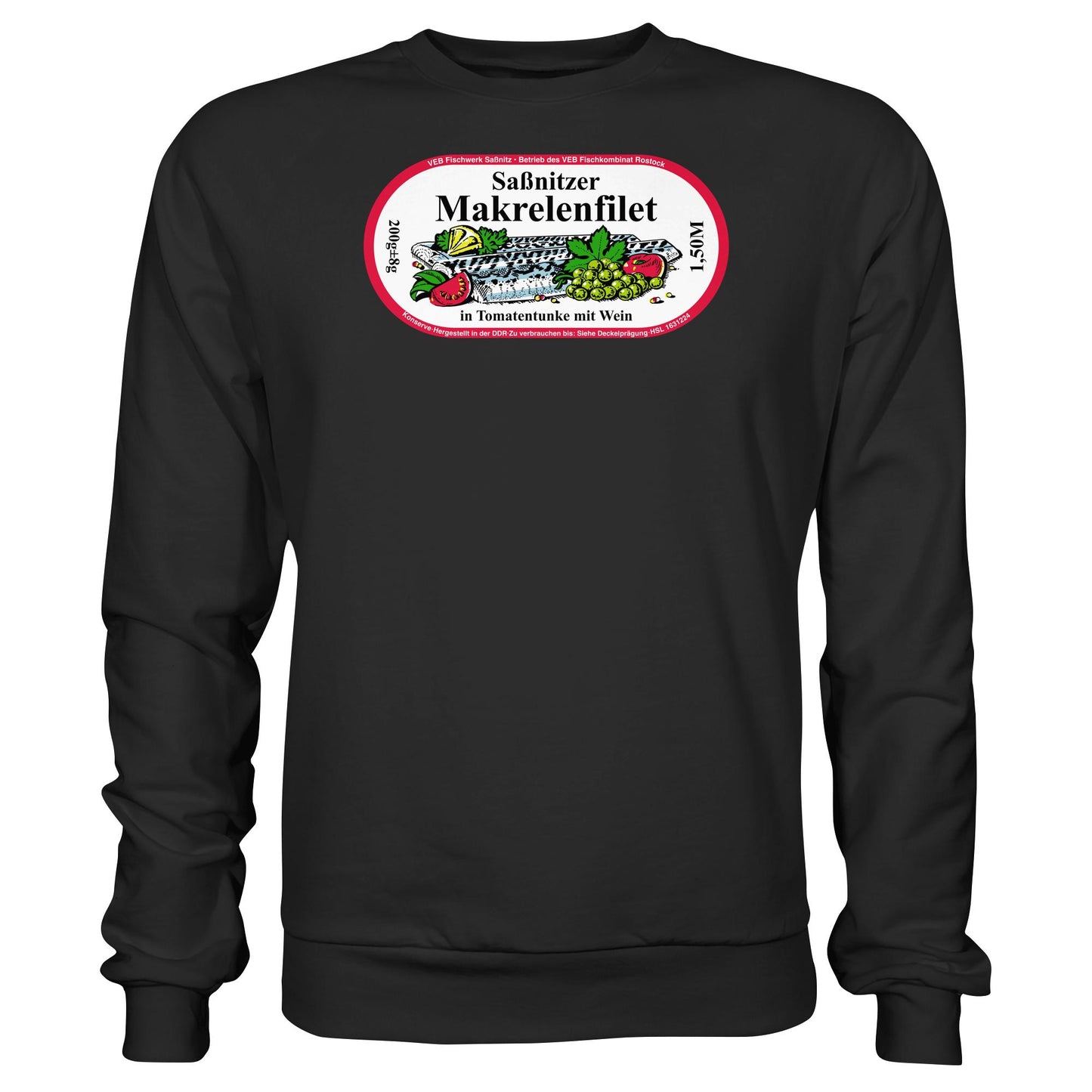 DDR Ostalgie Pullover Unisex • SASSNITZER MAKRELENFILET - VEB FISCHWERK