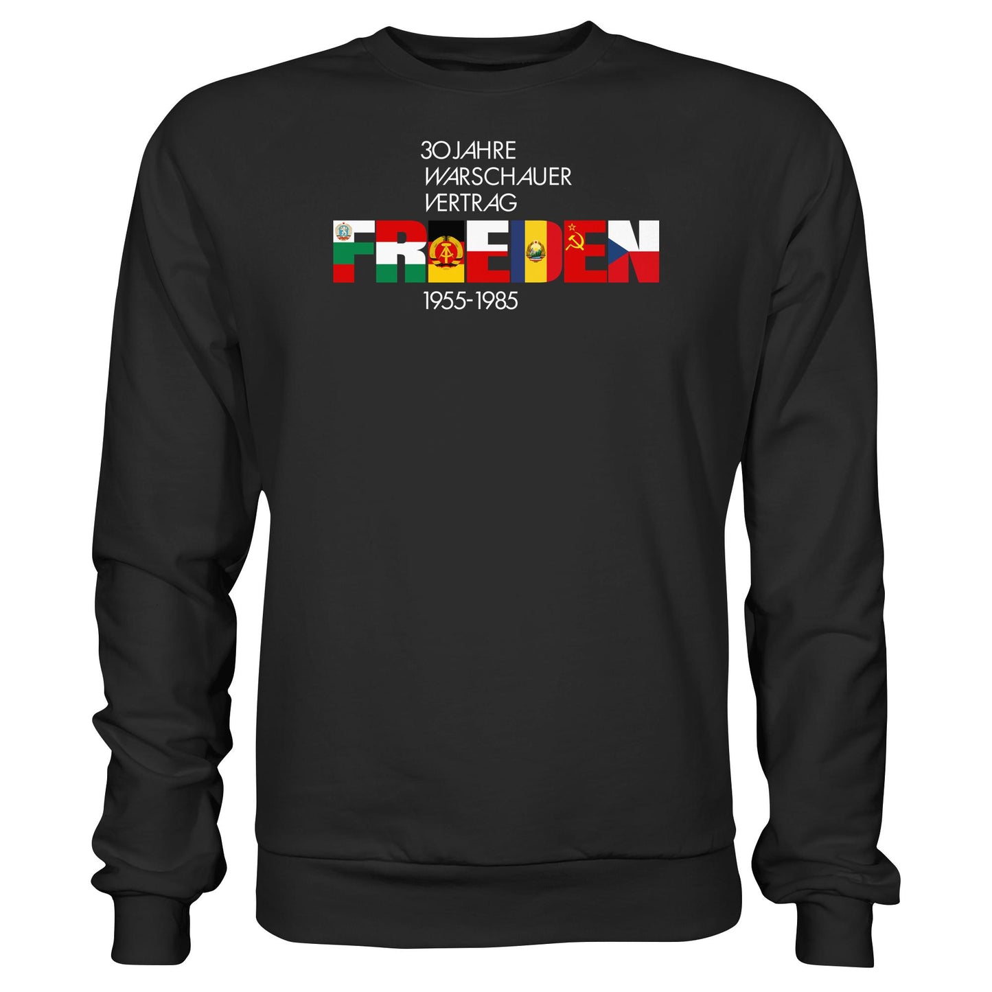 DDR Ostalgie Pullover Unisex • FRIEDEN - 30 JAHRE WARSCHAUER VERTRAG (DDR-BRIEFMARKE)