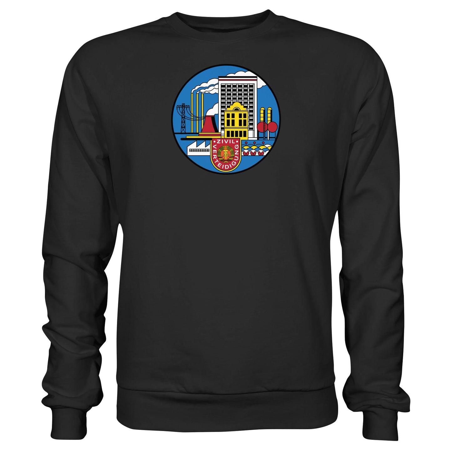 DDR Ostalgie Pullover Unisex • DDR ZIVILVERTEIDIGUNG (ORIGINAL GLAS-DESIGN)