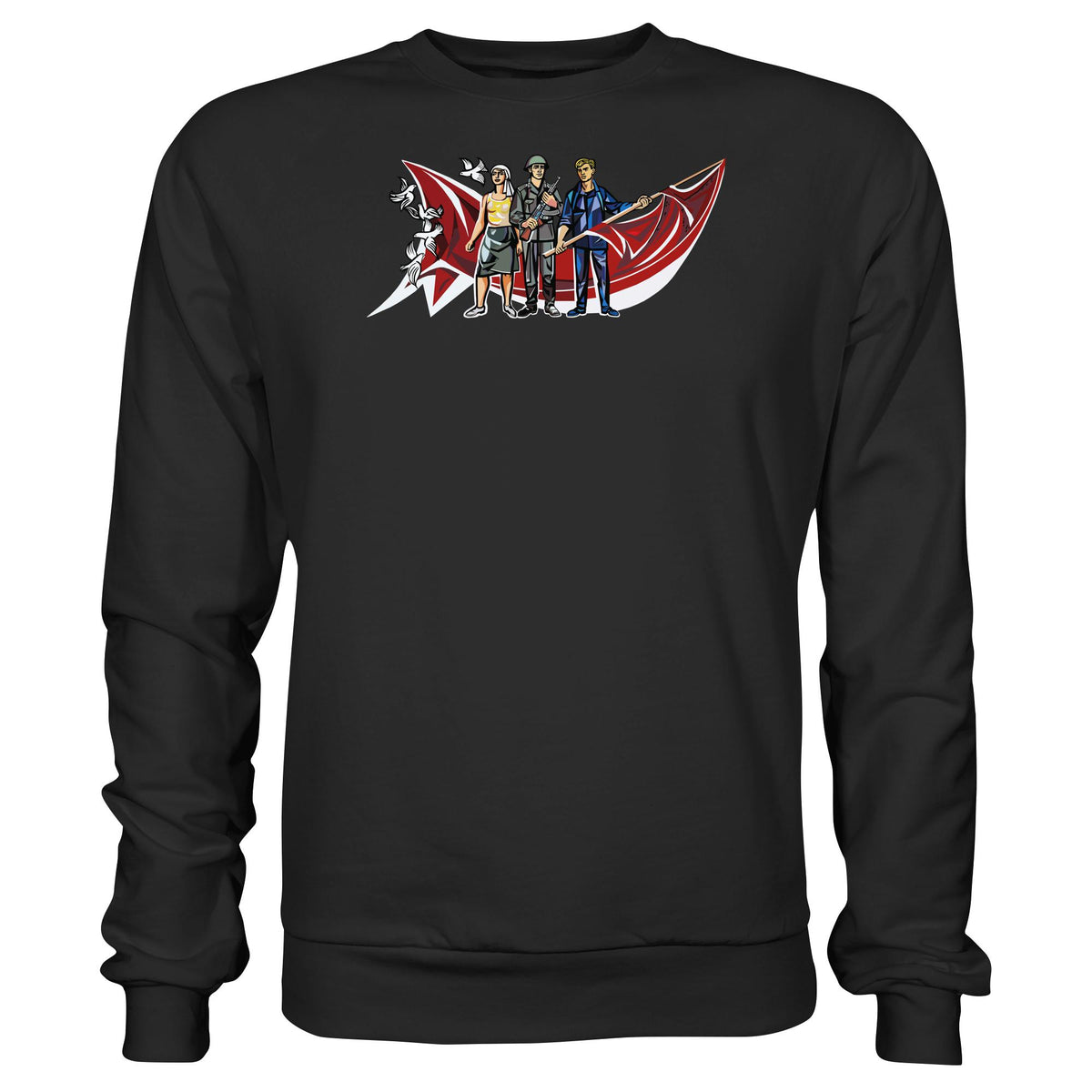 WALTER WOMACKA - BÄUERIN, NVA-SOLDAT & ARBEITER (MOSAIK HAUS DES LEHRERS, 1964) | DDR Ostalgie Pullover Unisex