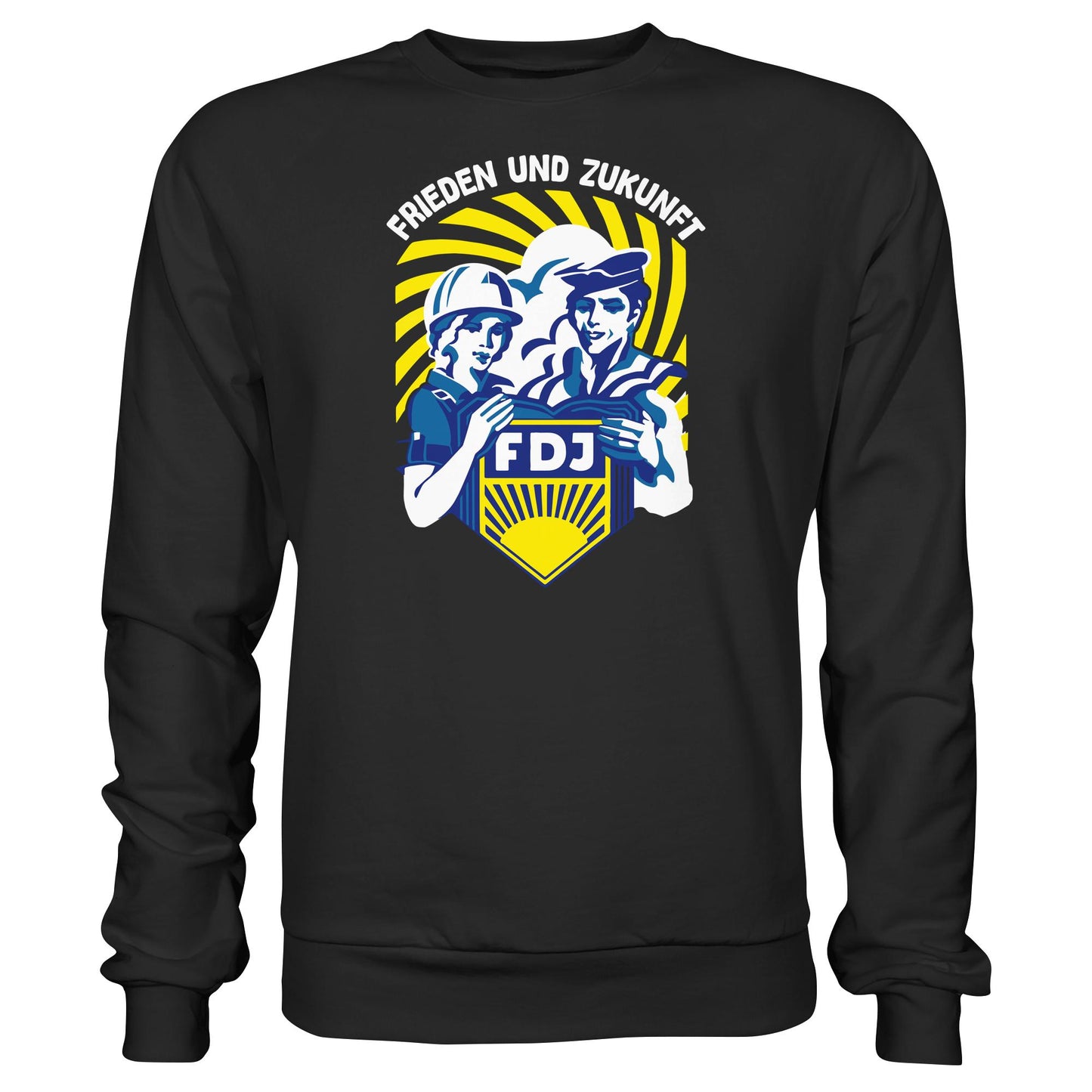 DDR Ostalgie Pullover Unisex • FDJ - FRIEDEN UND ZUKUNFT (ORIGINAL WIMPEL)