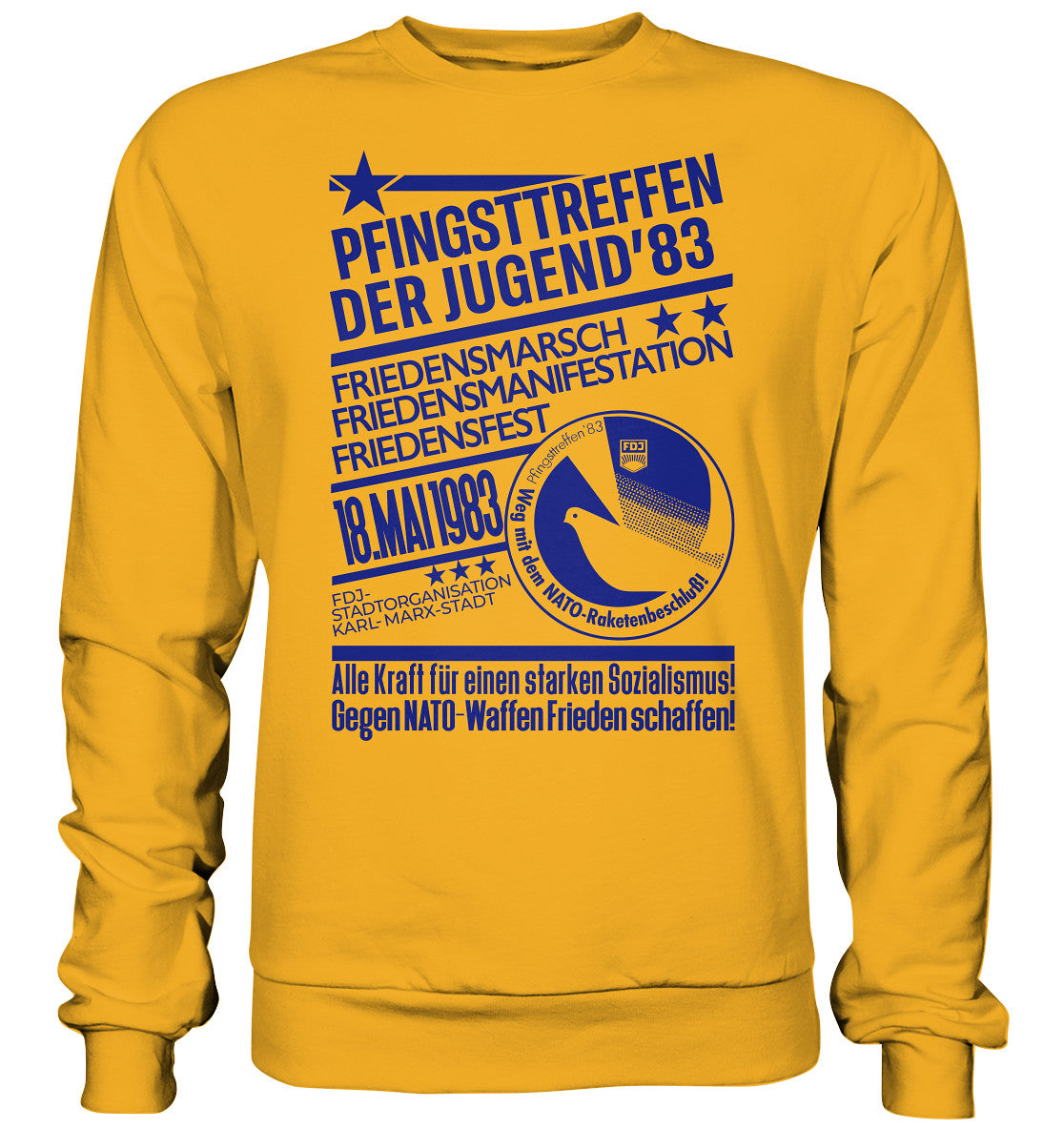 PULLOVER UNISEX • PFINGSTTREFFEN 1983 - GEGEN NATO-WAFFEN - ORIGINAL ILLUSTRATION