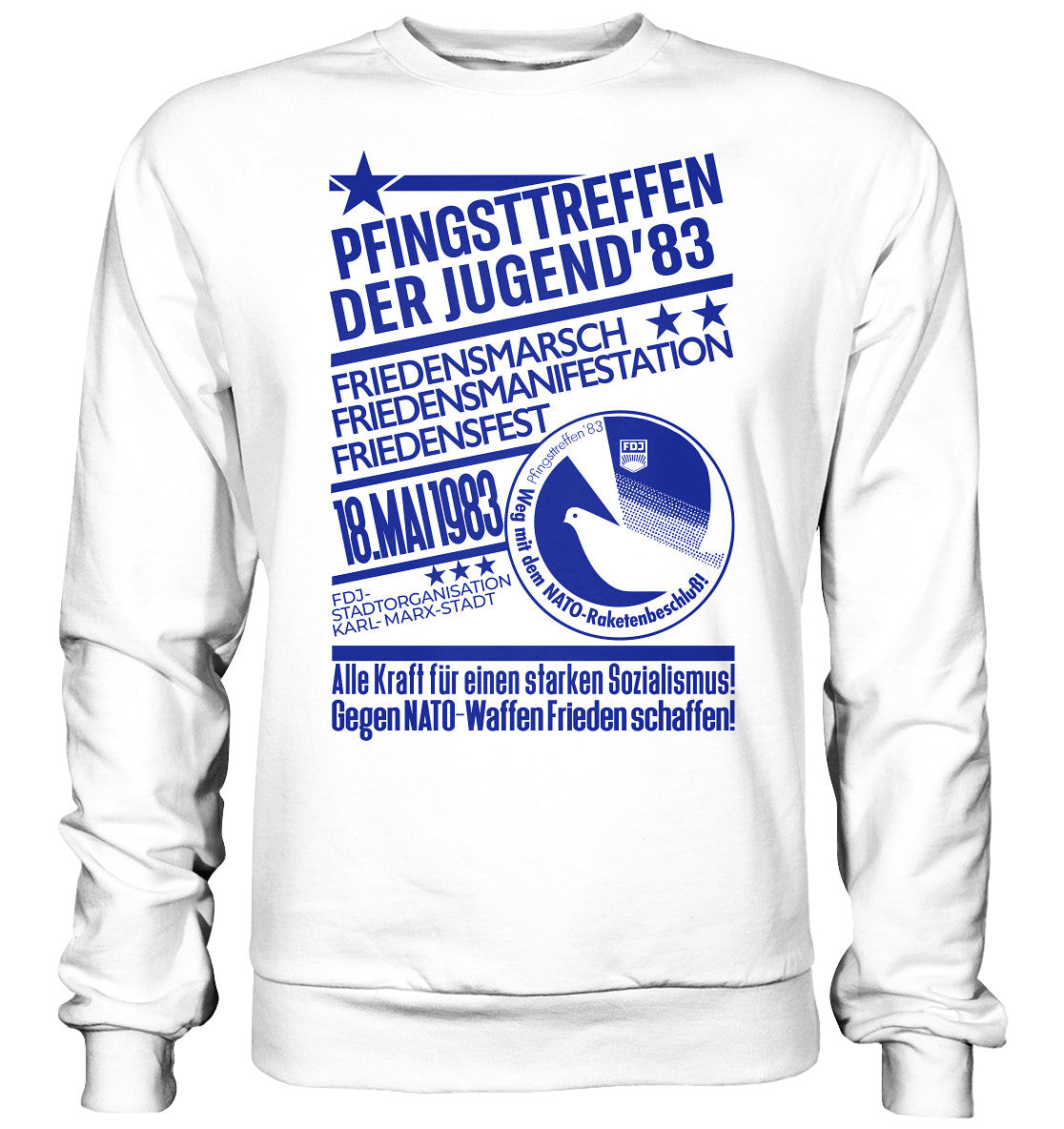 PULLOVER UNISEX • PFINGSTTREFFEN 1983 - GEGEN NATO-WAFFEN - ORIGINAL ILLUSTRATION