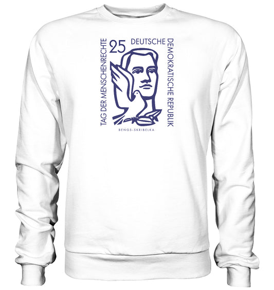 PULLOVER UNISEX • DDR BRIEFMARKE - TAG DER MENSCHENRECHTE
