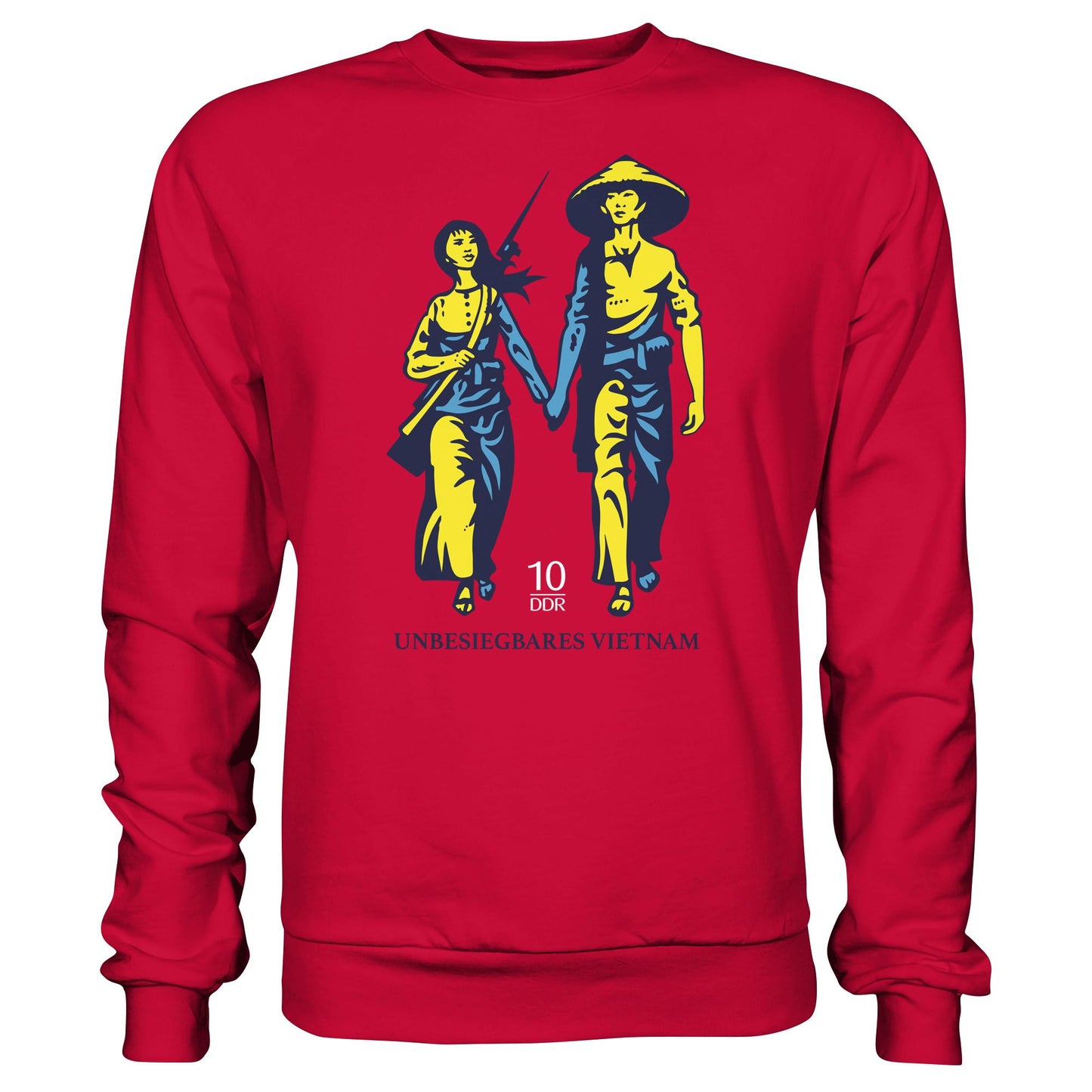 DDR Ostalgie Pullover Unisex • UNBESIEGBARES VIETNAM (ORIGINAL DDR-BRIEFMARKE)