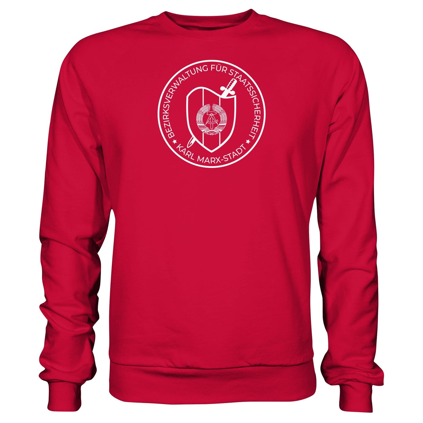 DDR Ostalgie Pullover Unisex • BEZIRKSVERWALTUNG STAATSSICHERHEIT KARL MARX STADT