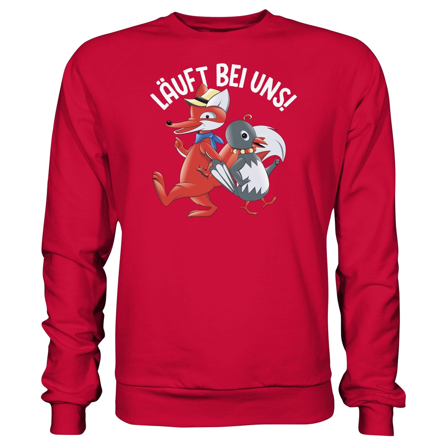 DDR Ostalgie Pullover Unisex • UNSER SANDMÄNNCHEN - HERR FUCHS & FRAU ELSTER, LÄUFT BEI UNS!
