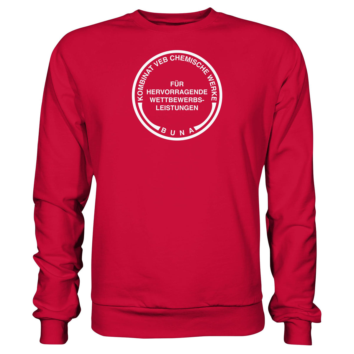 DDR Ostalgie Pullover Unisex • KOMBINAT BUNA - FÜR HERVORRAGENDE LEISTUNGEN (ORIGINAL-MÜNZE)