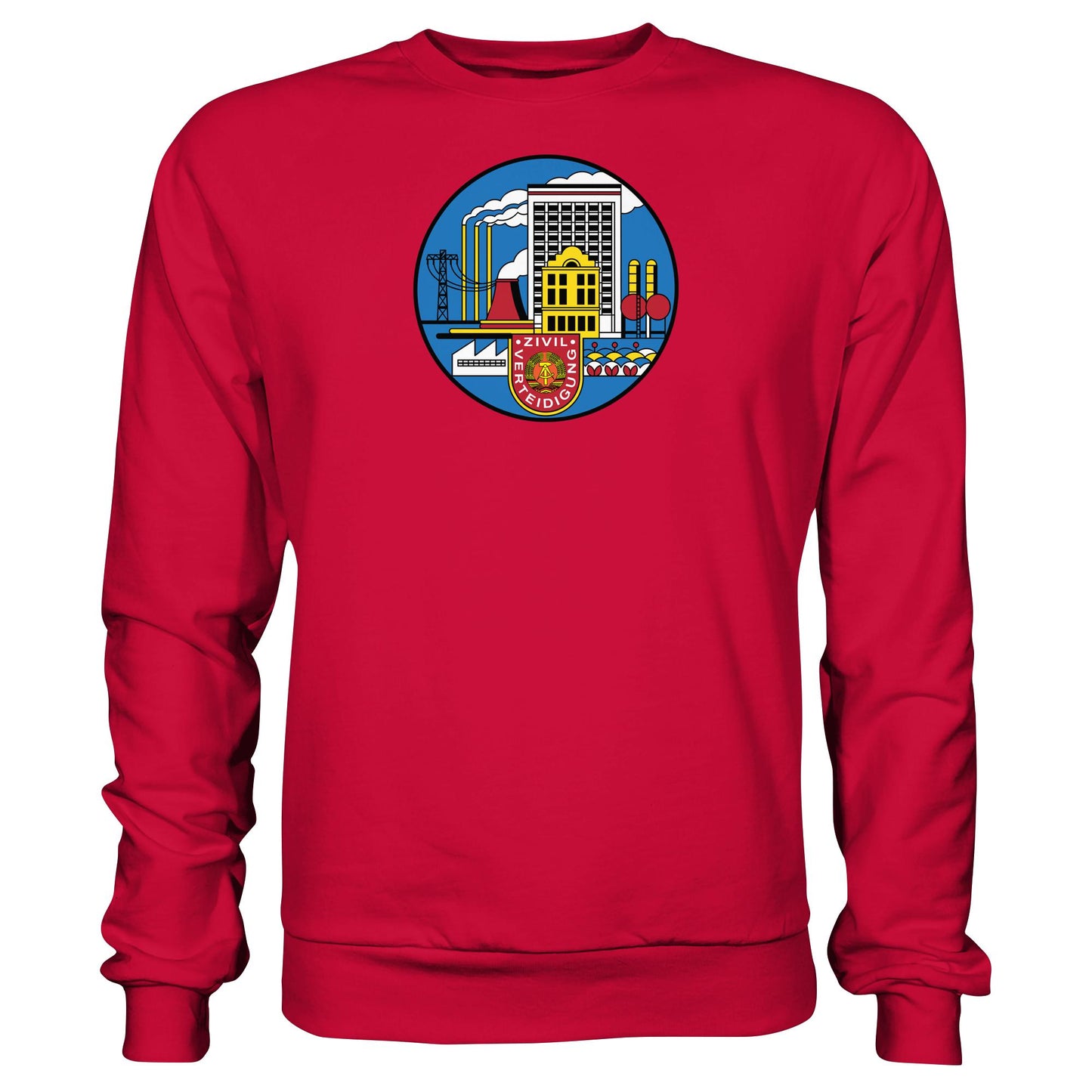 DDR Ostalgie Pullover Unisex • DDR ZIVILVERTEIDIGUNG (ORIGINAL GLAS-DESIGN)