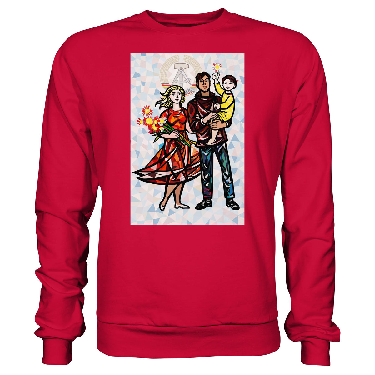DDR Ostalgie Pullover Unisex • WALTER WOMACKA - UNSERE FAMILIE mit Hintergrund (STAATSRATSGEBÄUDE, Aus der Geschichte der Deutschen Arbeiterbewegung, 1964)