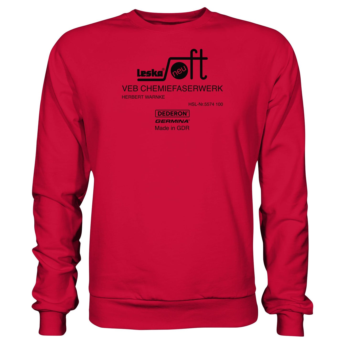 DDR Ostalgie Pullover Unisex • LESKA VEB CHEMIEFASERWERK HERBERT WARNKE - DEDERON, GERMINA