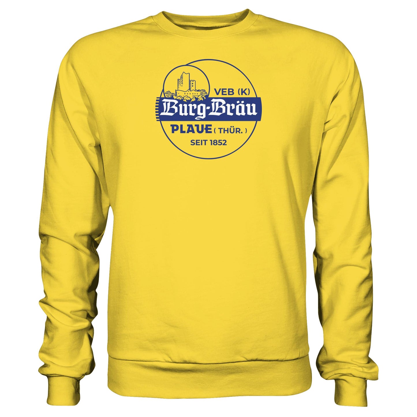 DDR Ostalgie Pullover Unisex • VEB BURG-BRÄU PLAUE BIERE