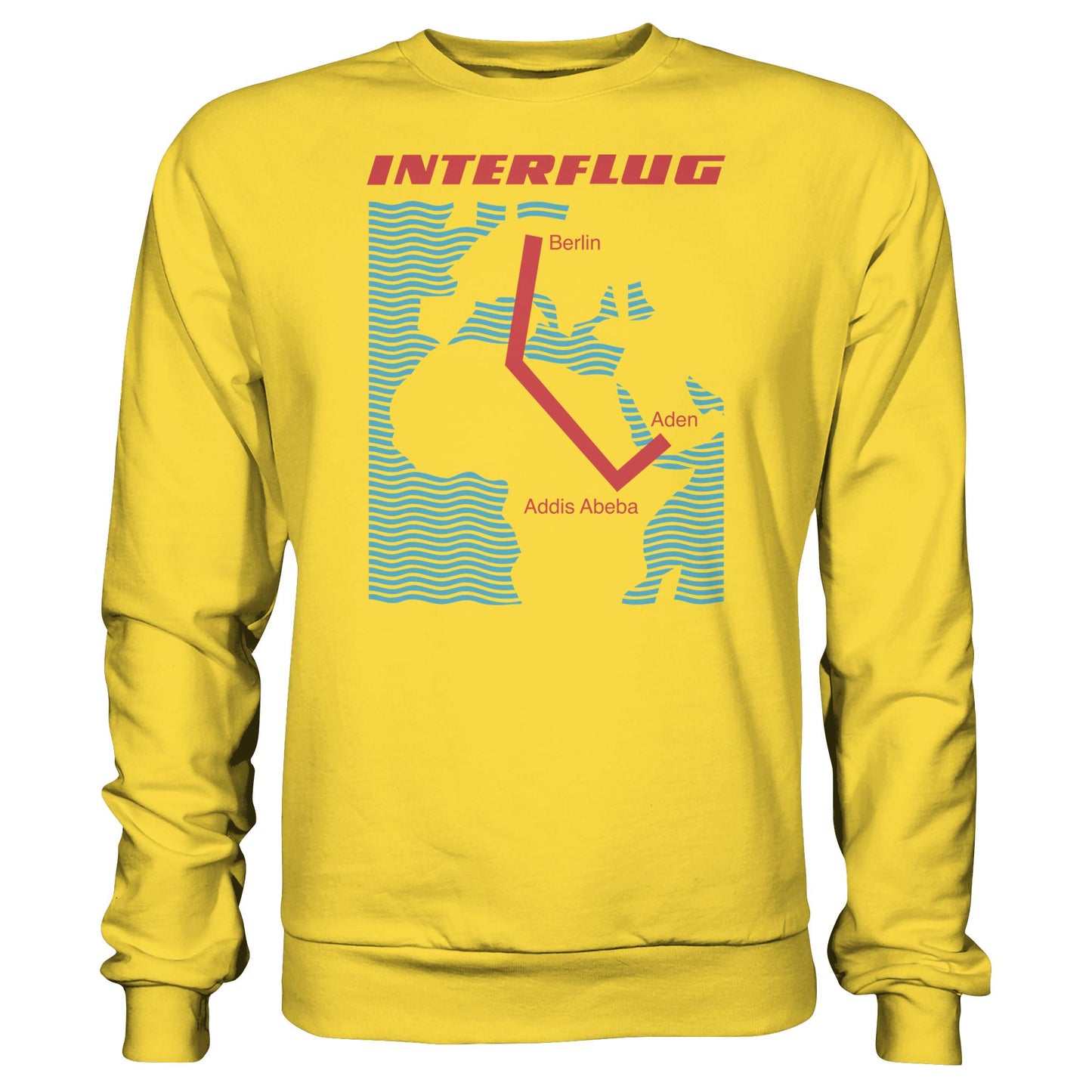 DDR Ostalgie Pullover Unisex • INTERFLUG BERLIN - ADDIS ABEBA (ORIGINAL SONDERSTEMPEL)