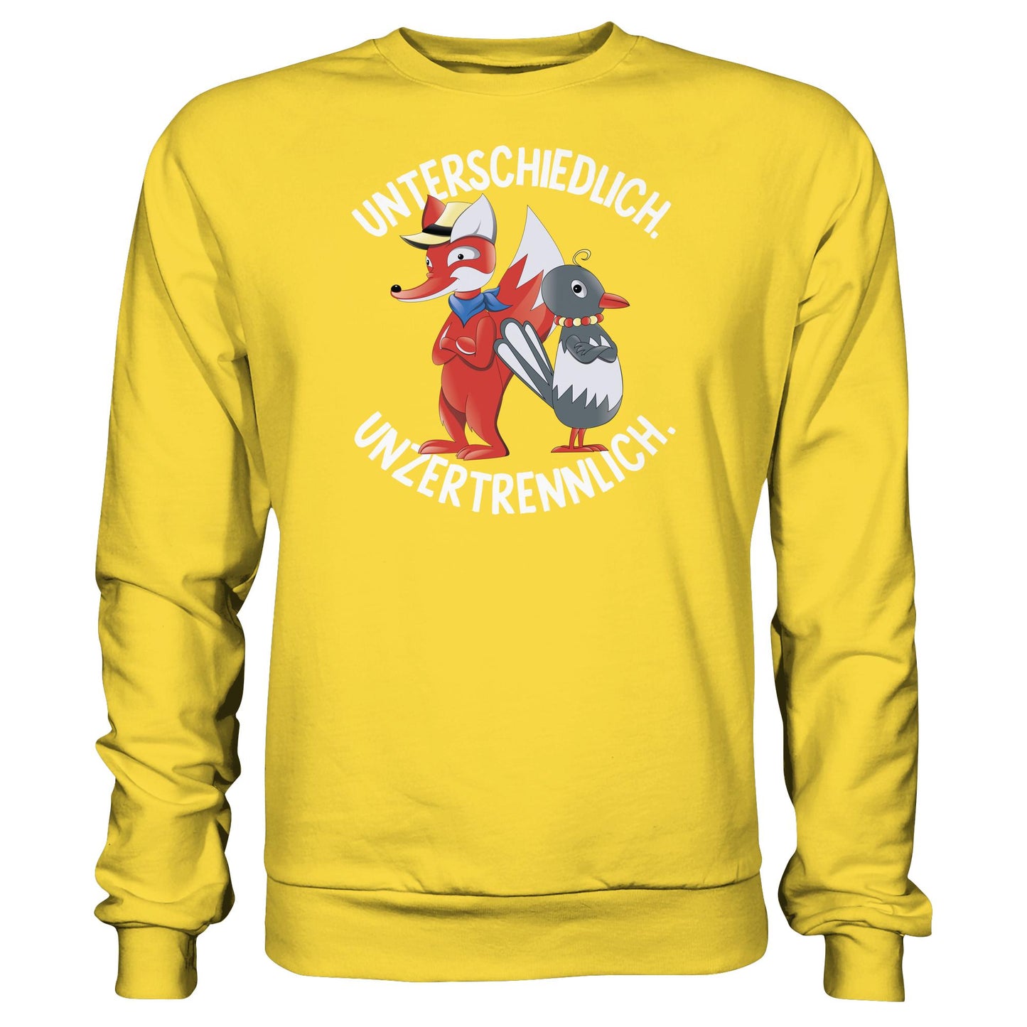 DDR Ostalgie Pullover Unisex • UNSER SANDMÄNNCHEN - HERR FUCHS & FRAU ELSTER, UNZERTRENNLICH