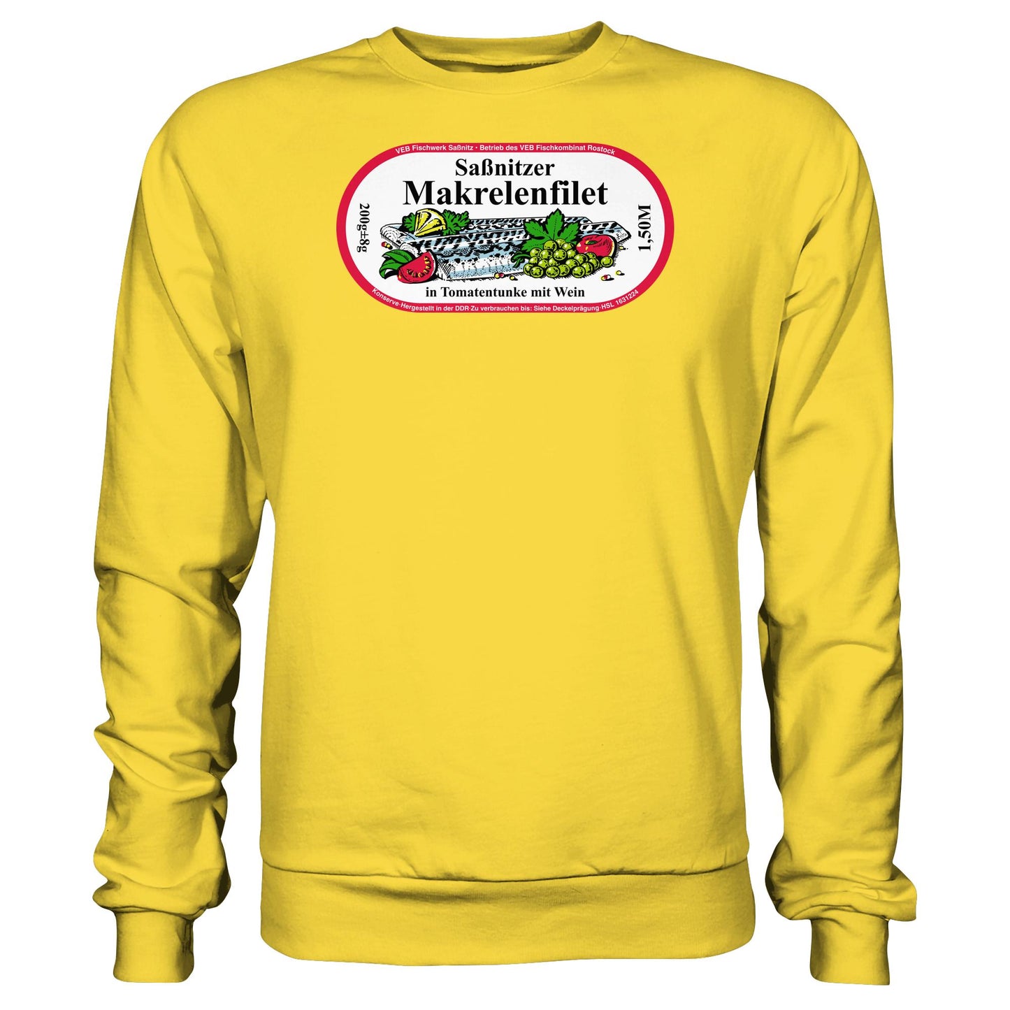 DDR Ostalgie Pullover Unisex • SASSNITZER MAKRELENFILET - VEB FISCHWERK